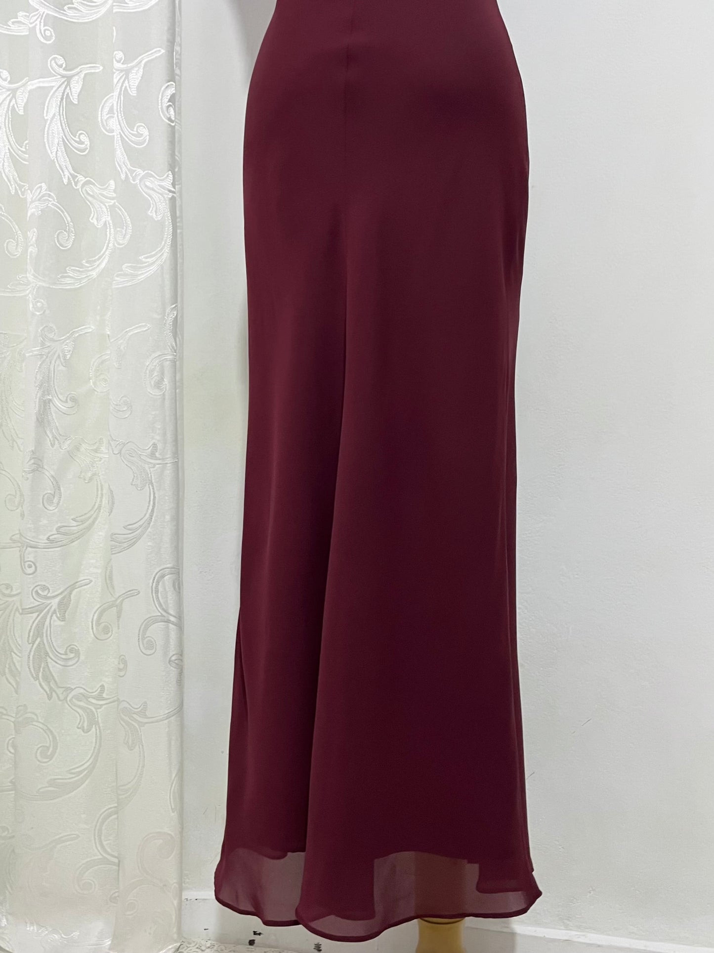 Burgundy beaded dress