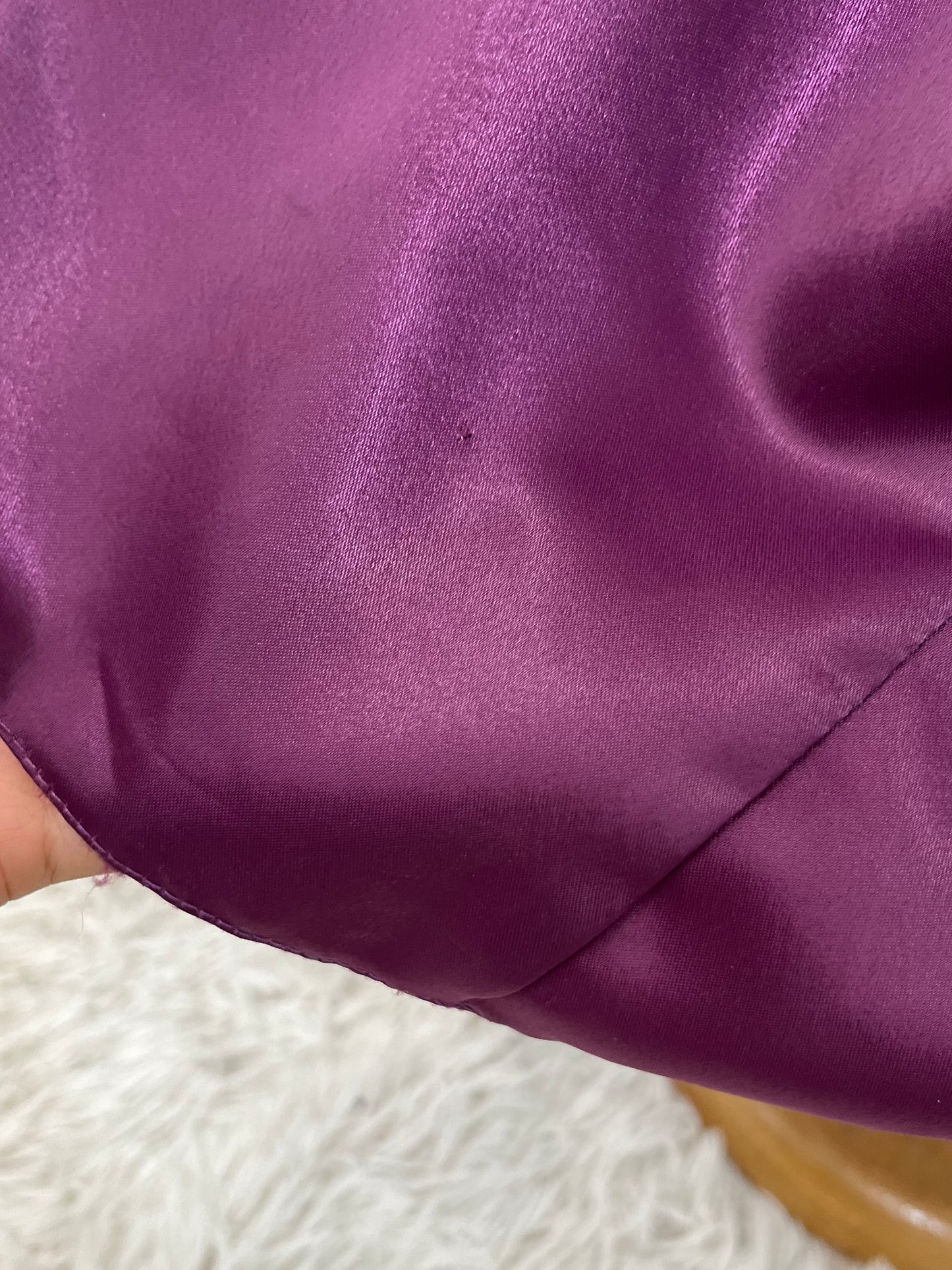 Purple satin corset dress with halter neckline and embroidered embellishments-size L