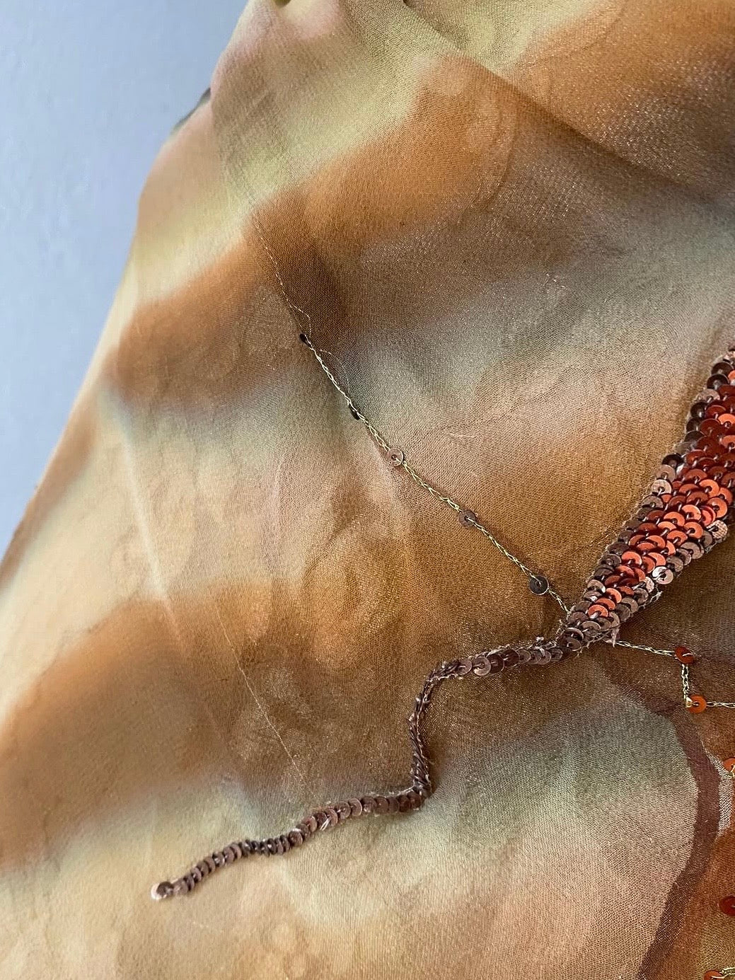 Vintage Bicici silk dress with fairy embroidery- size S
