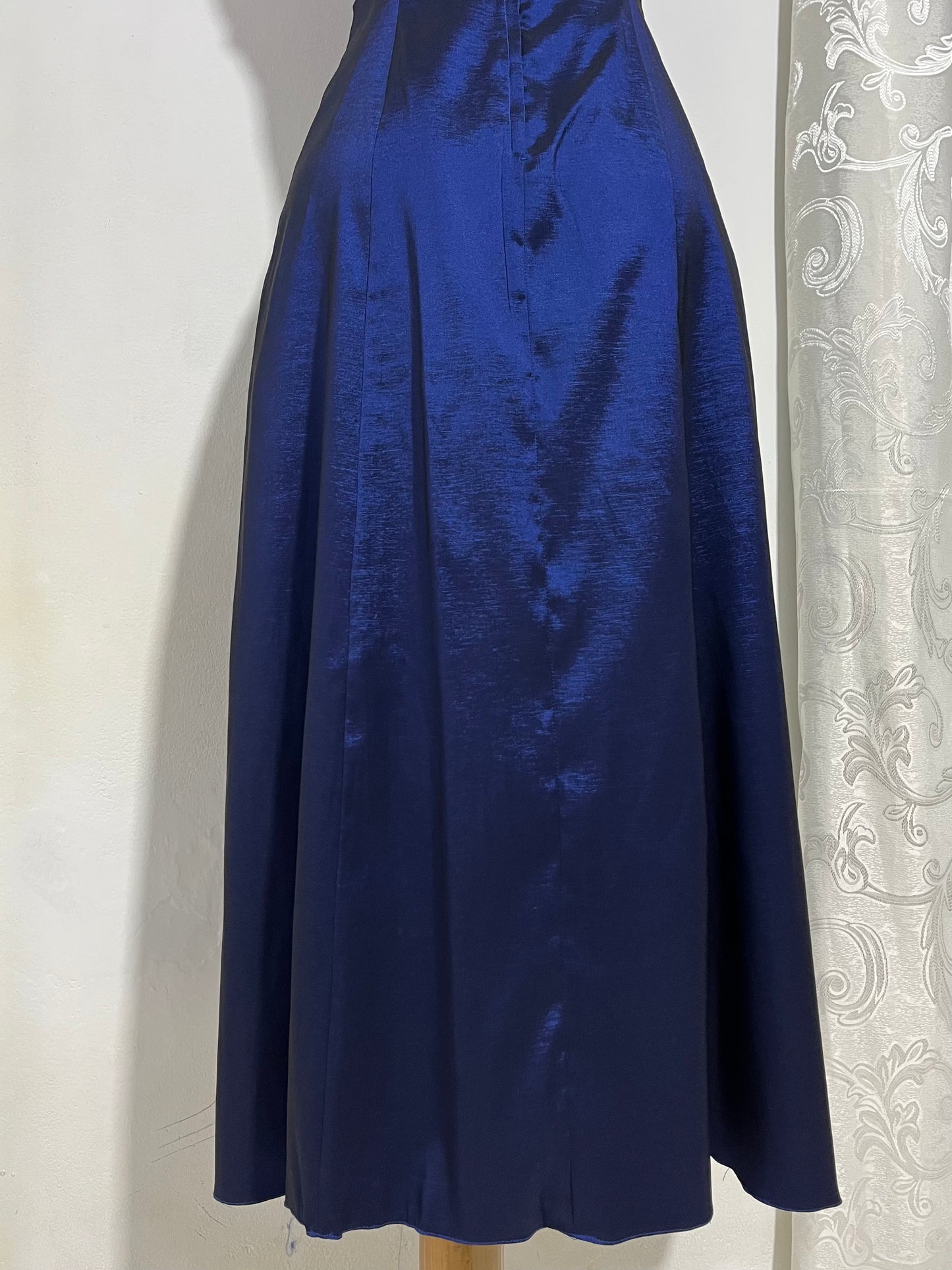 Iridescent blue dress with sequins and embroidered embellishments- size M/L