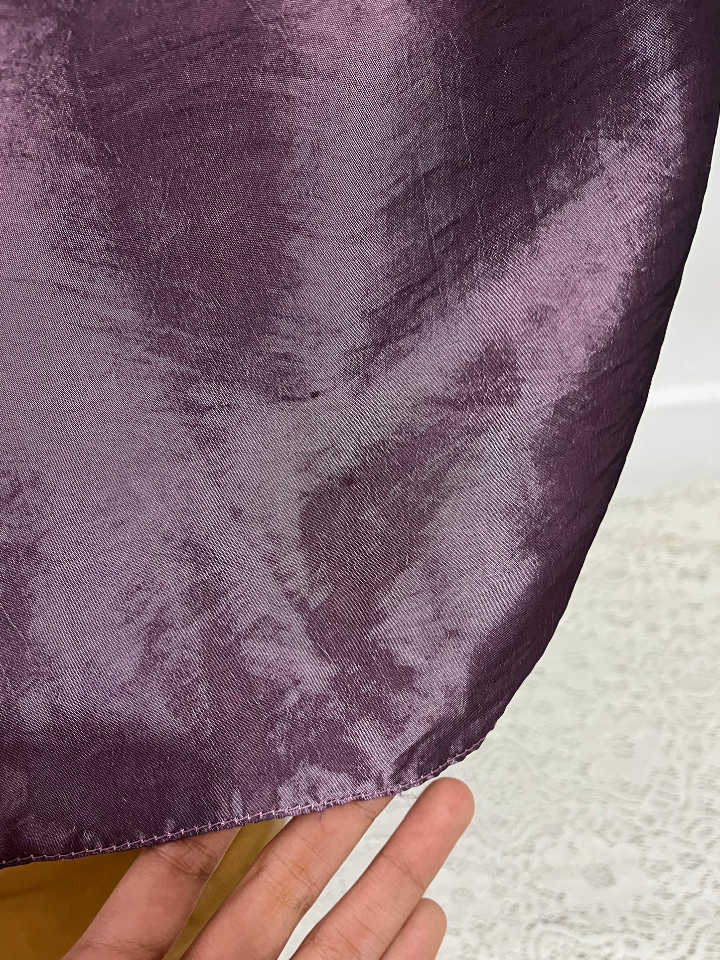 Iridescent taffeta purple corset dress with exquisite hand-embroidered sequins and rhinestones- size S