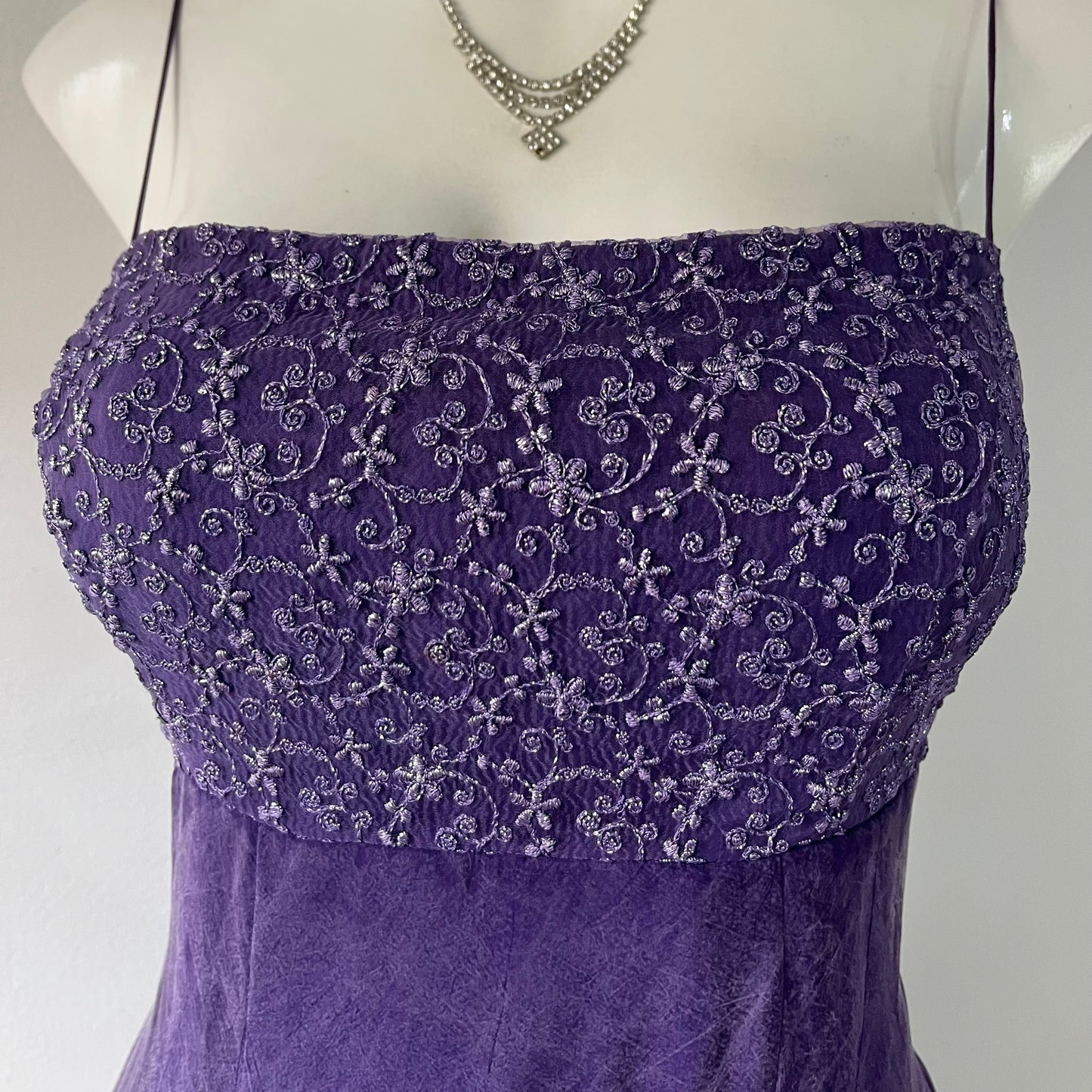 Whimsigoth vintage purple long evening dress-size S