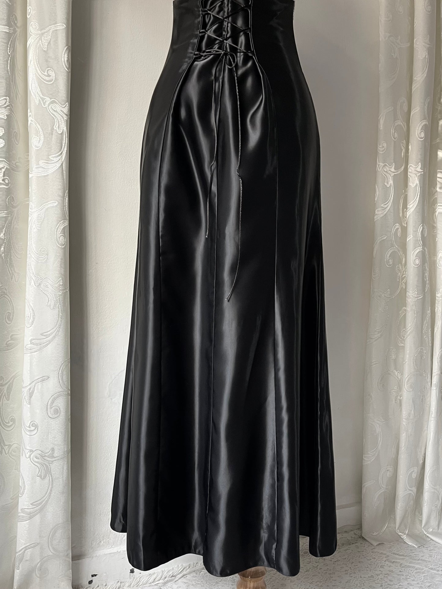 Noir corset beaded dress- One size: Fits S/M