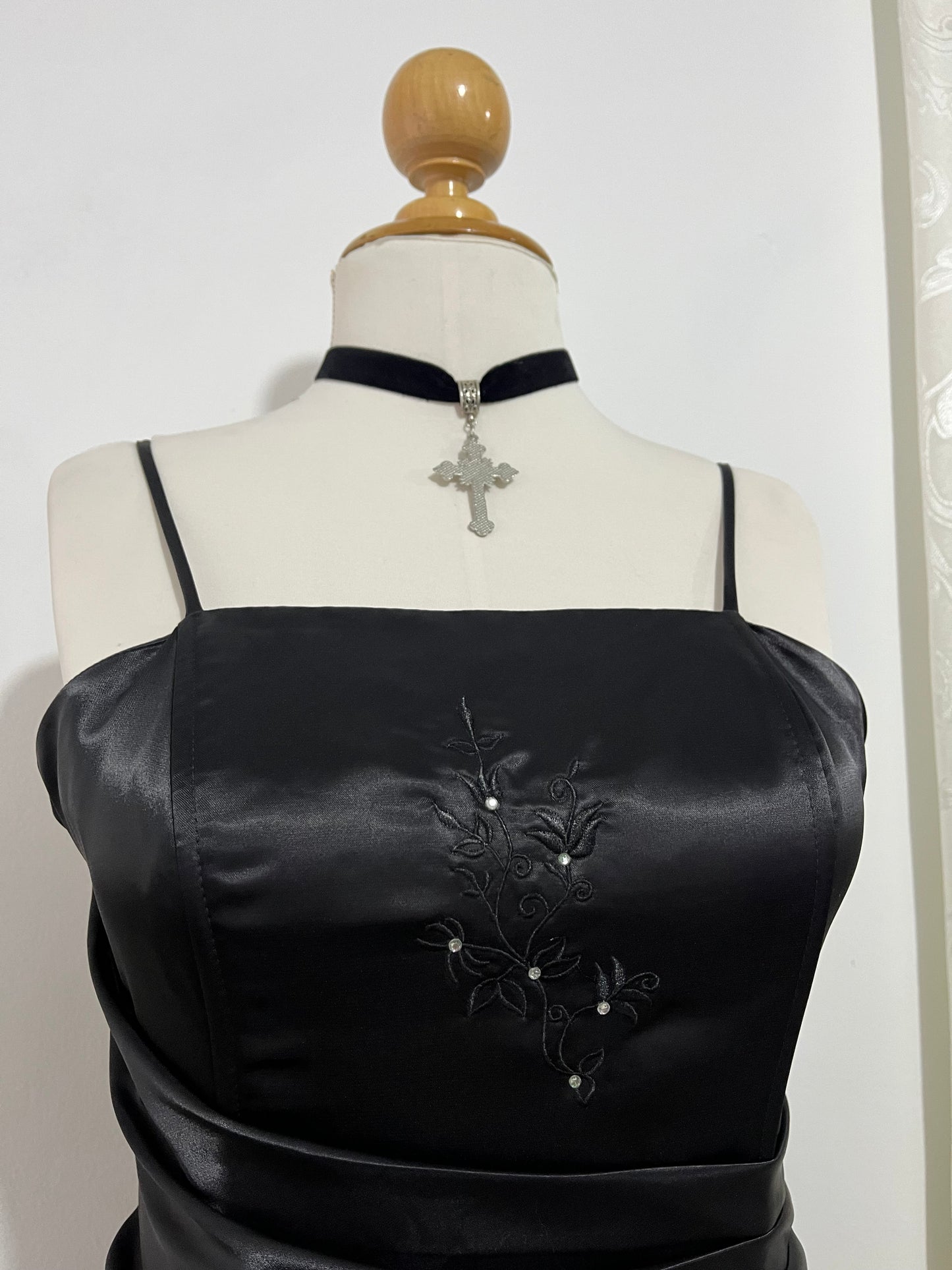 Noir corset beaded dress- size M
