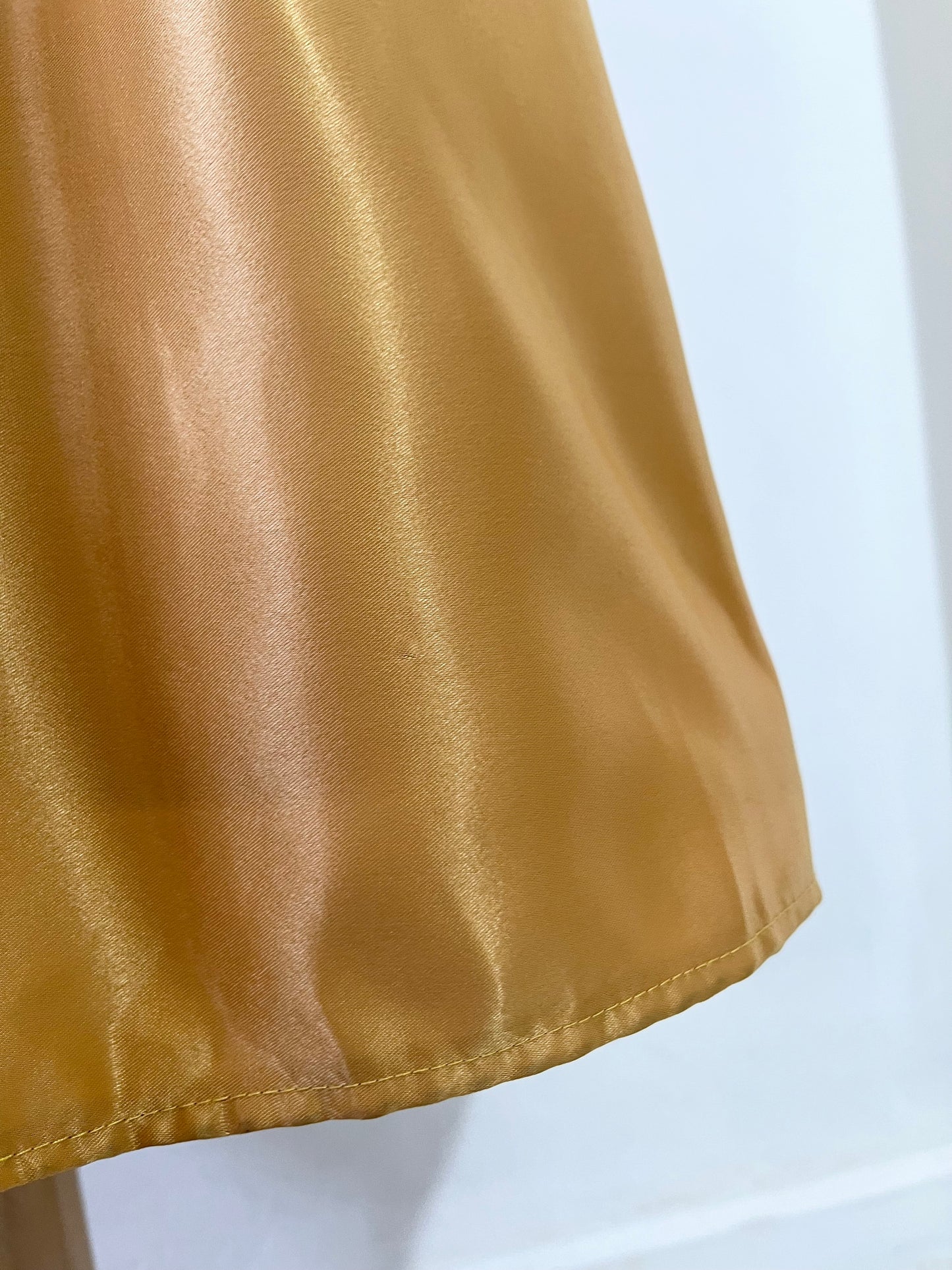 Honey yellow corset dress with hand embroidered rhinestones and beads-size L
