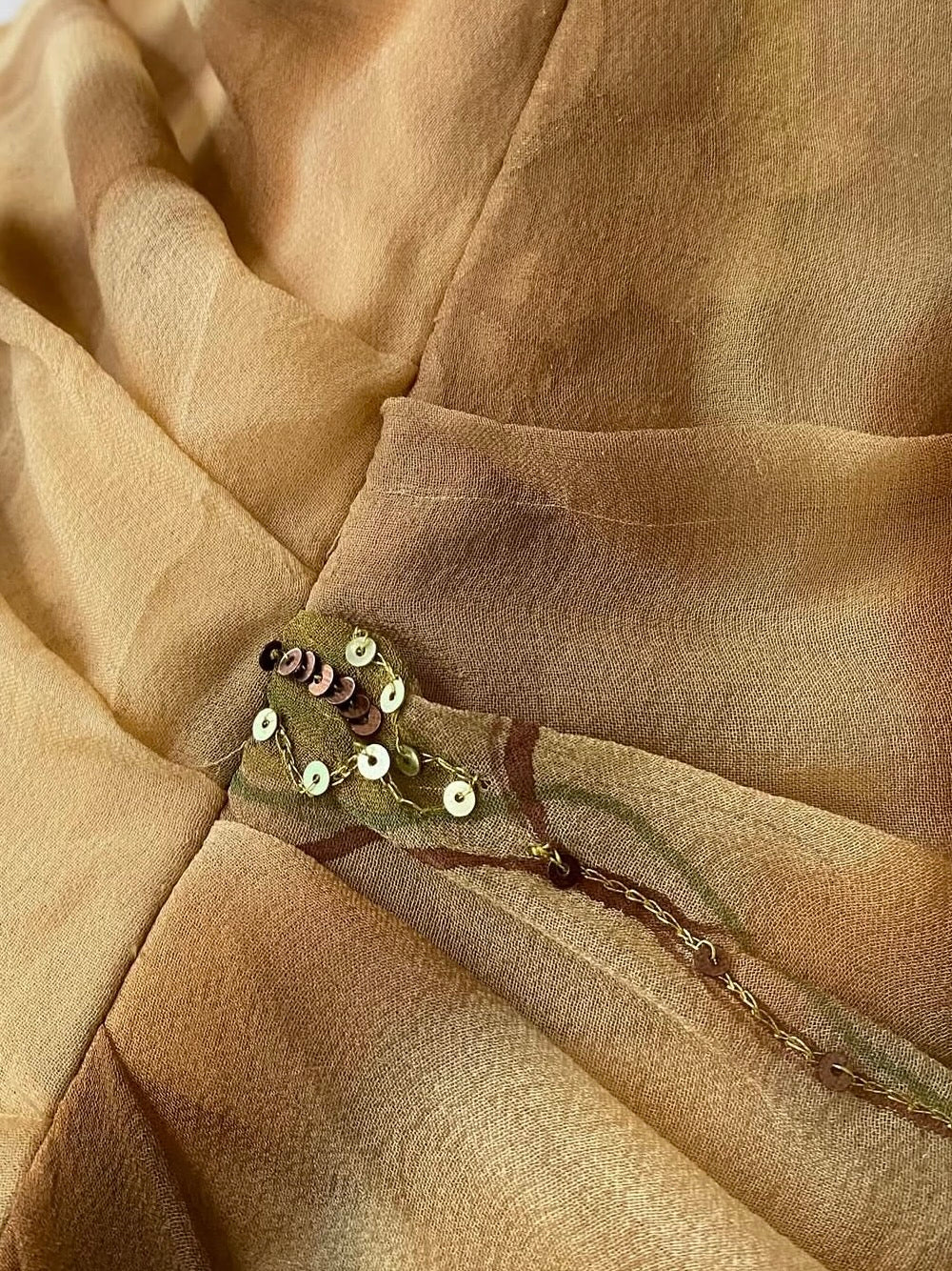 Vintage Bicici silk dress with fairy embroidery- size S