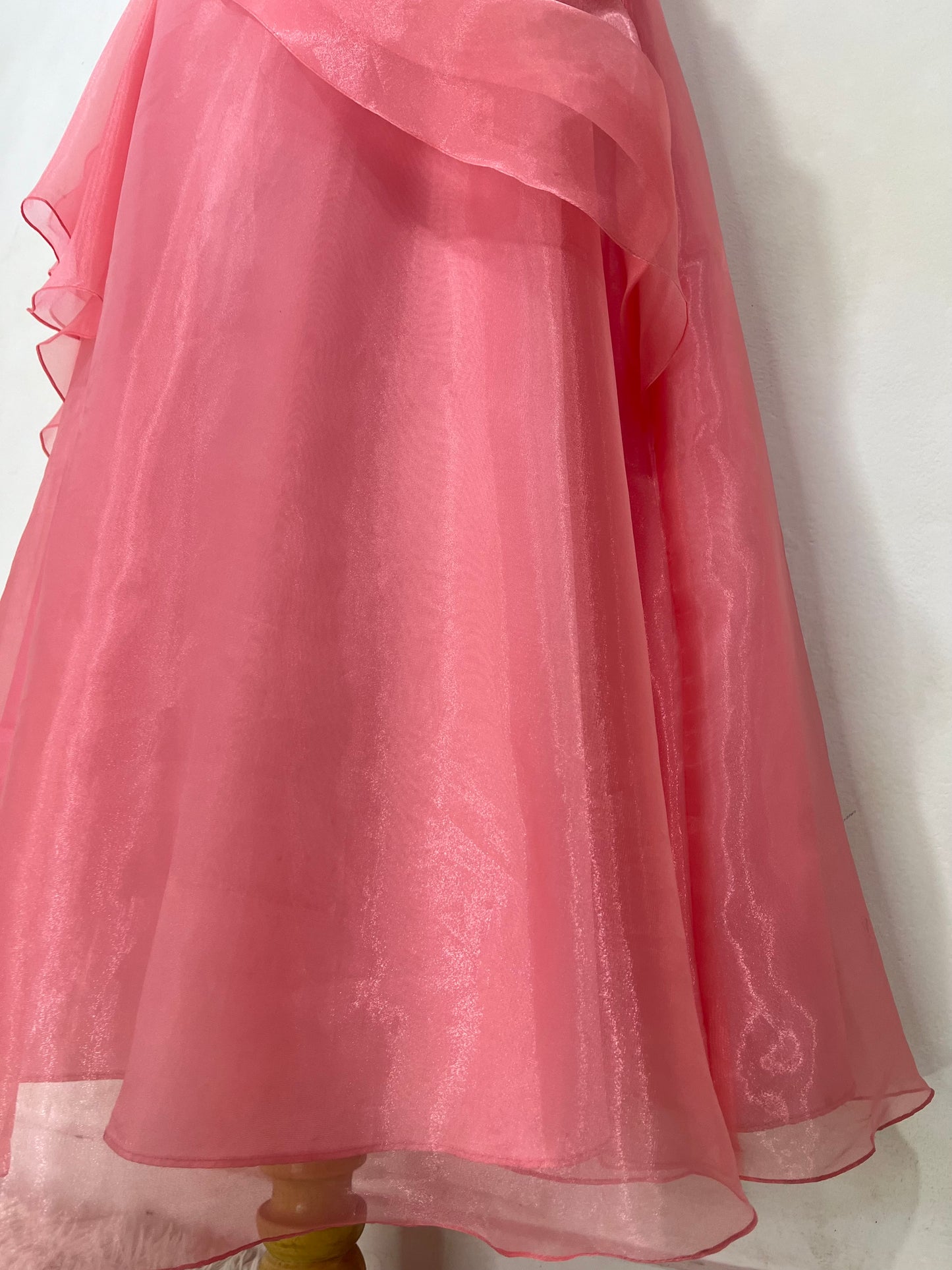 Coral Organza Evening Dress- size S