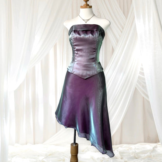 Vintage y2k 2 pieces, Corset + assymetrical skirt - Size S