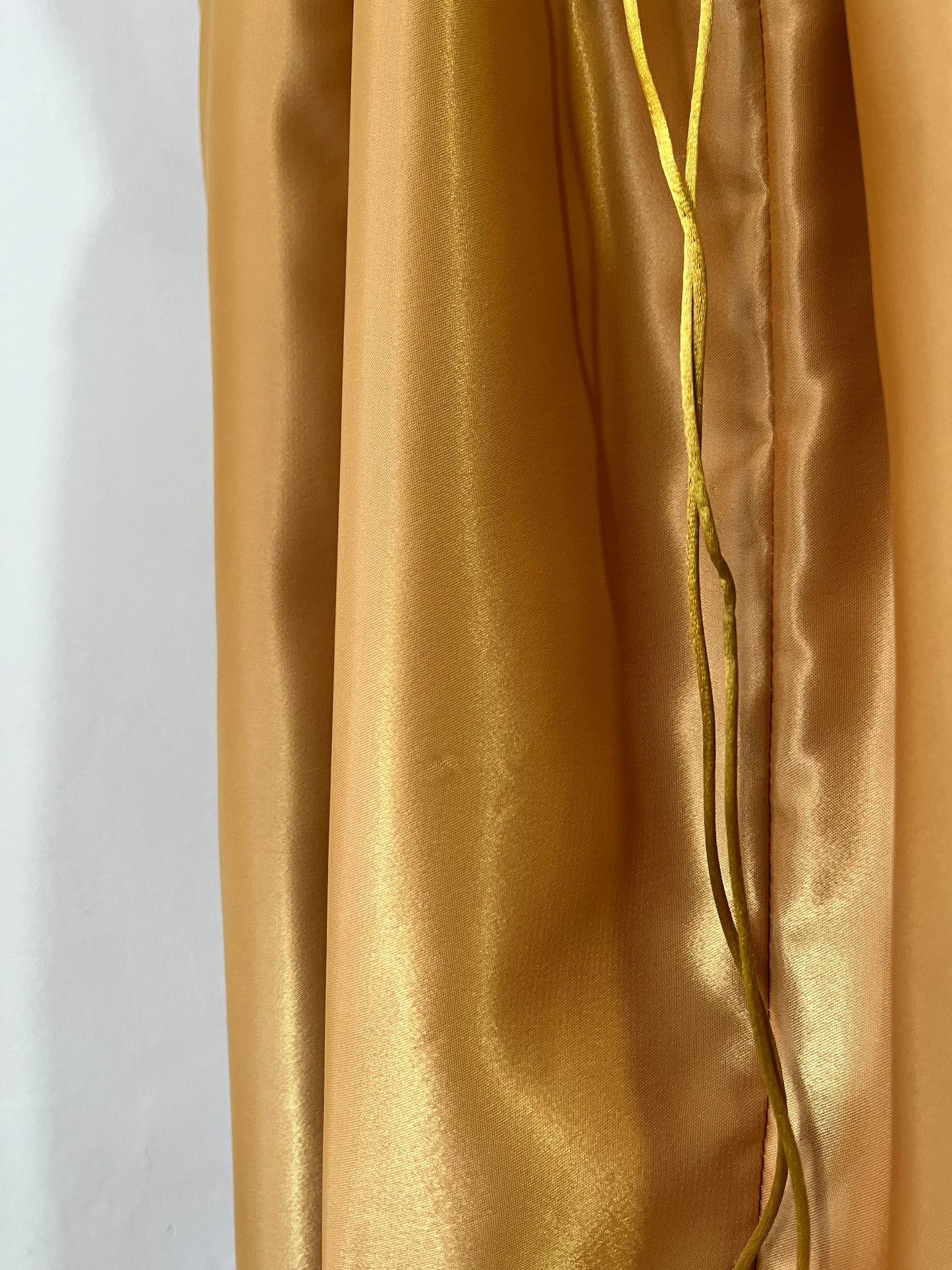 Honey yellow corset dress with hand embroidered rhinestones and beads-size L