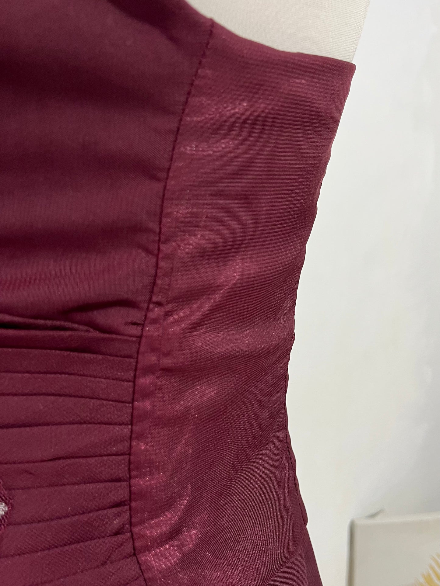 Burgundy layered dress with rhinestones- size M/L