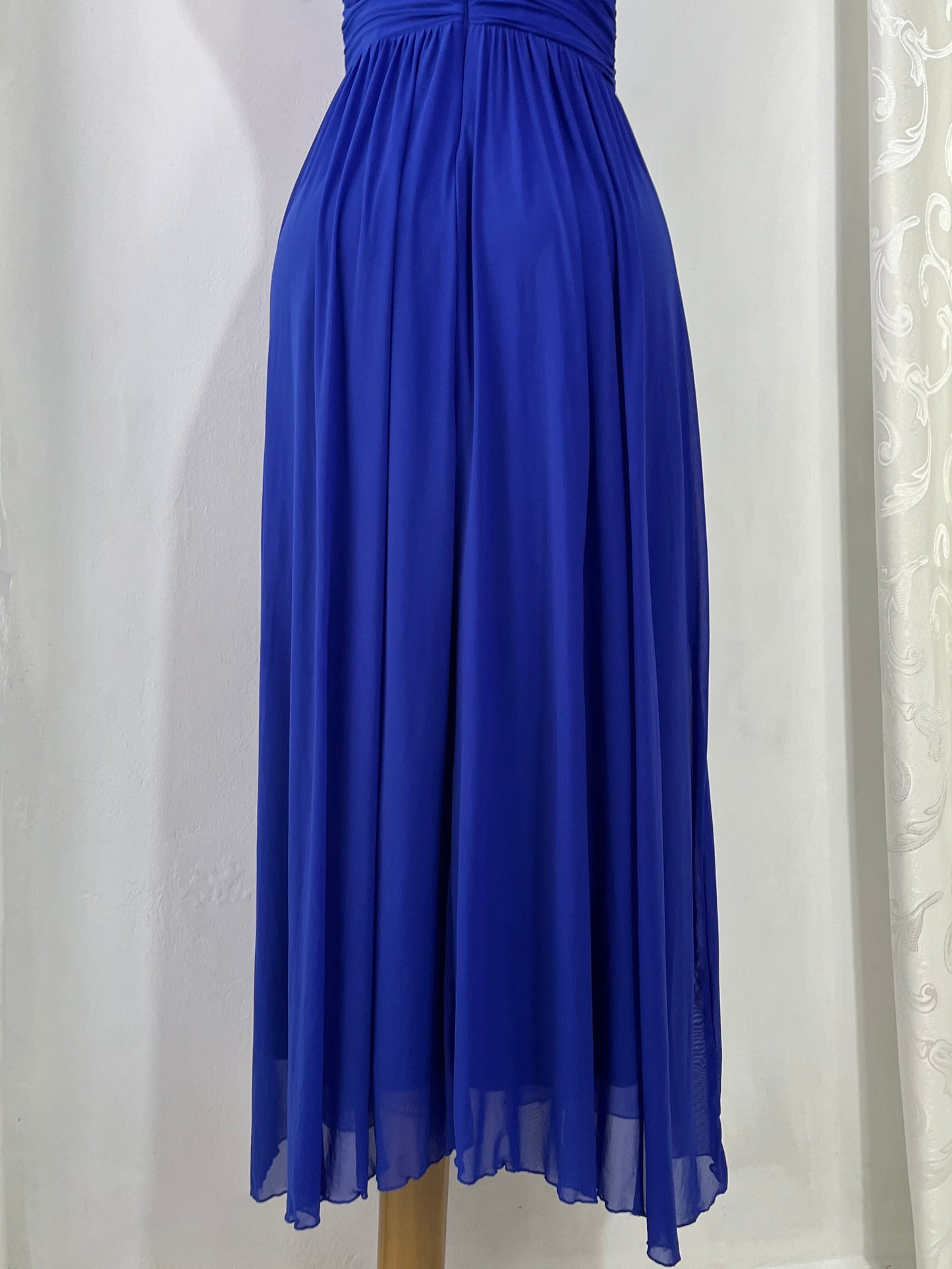 Royal blue evening gown with rhinestones-size M