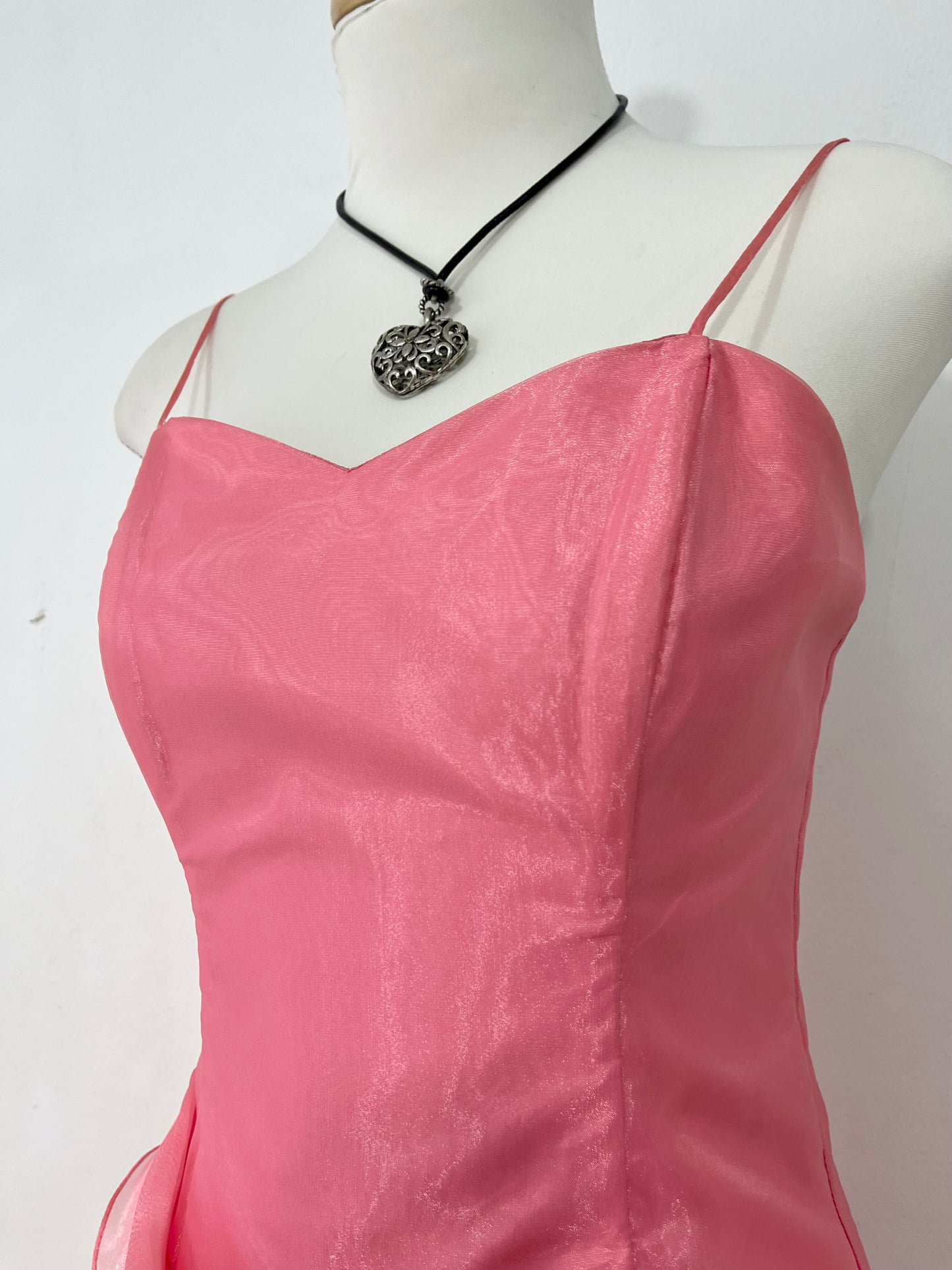 Coral Organza Evening Dress- size S