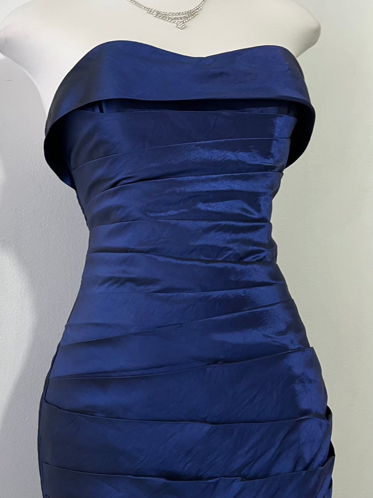Shimmery dark blue corset dress -size S/M