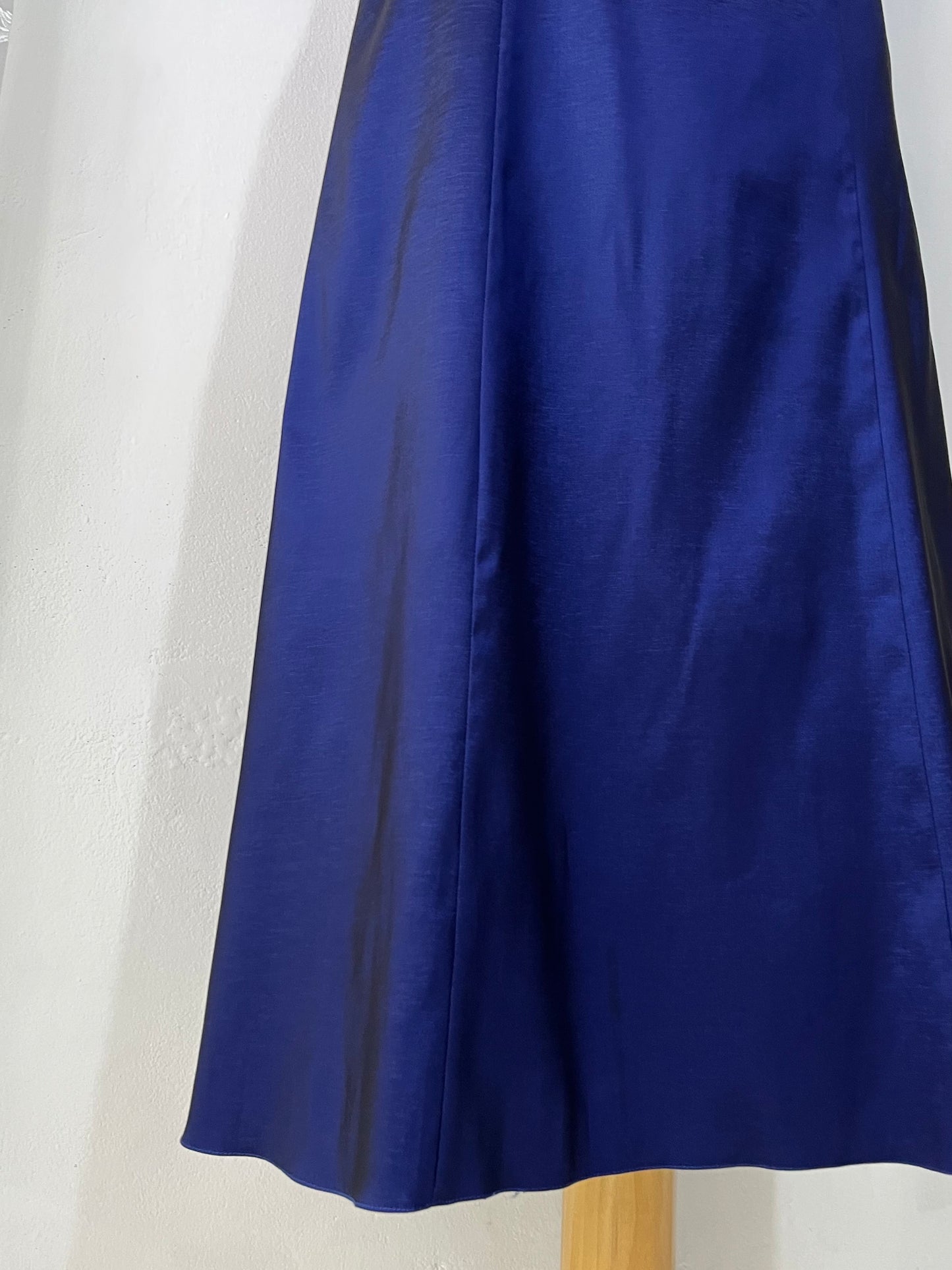 Captivating deep navy blue gown + Mesh cape with embroidery designs- Size M