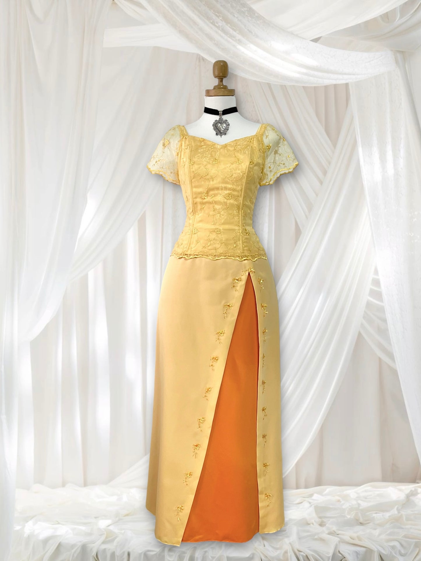 Yellow and ambar corset dress - Size S