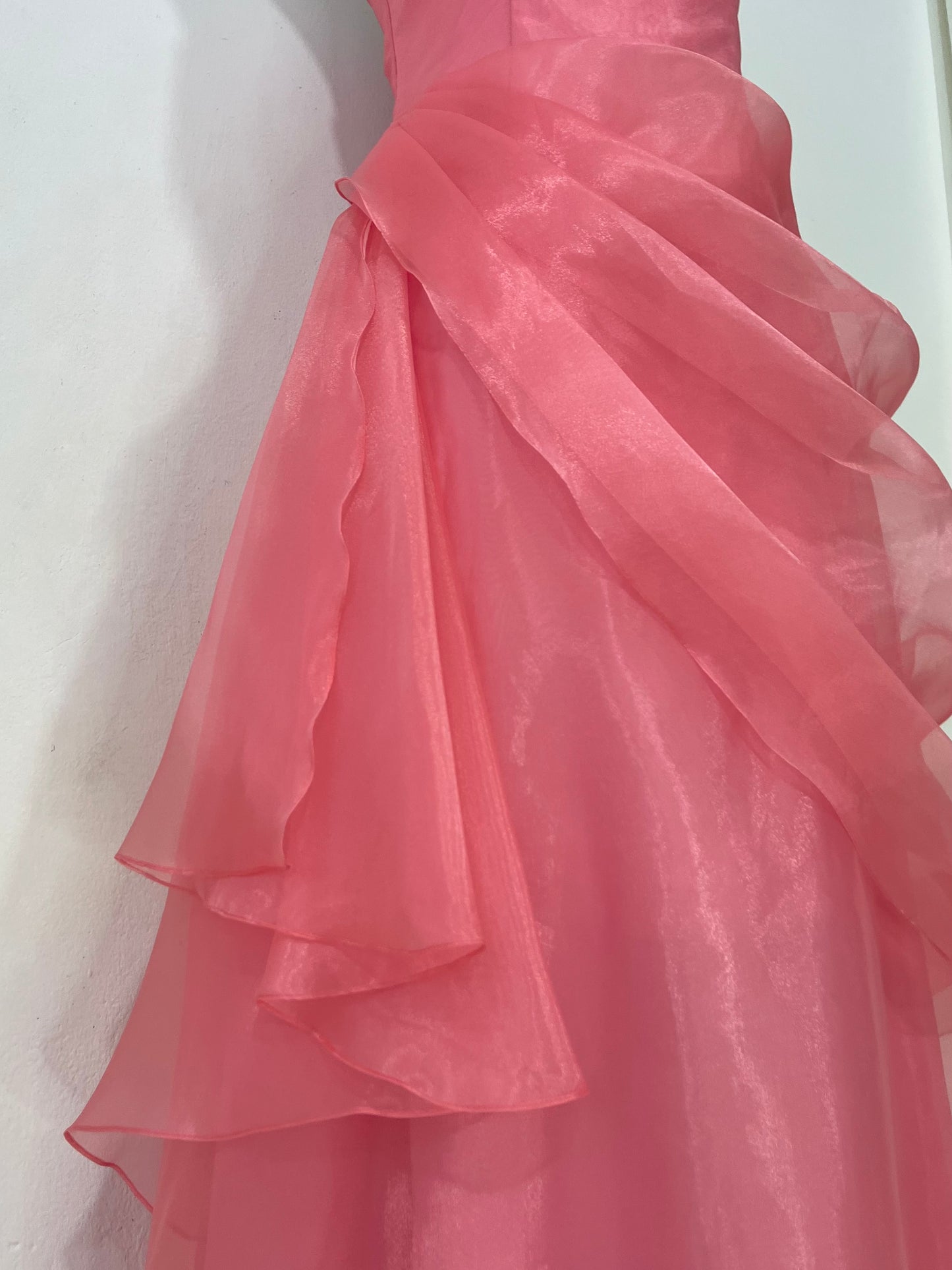 Coral Organza Evening Dress- size S