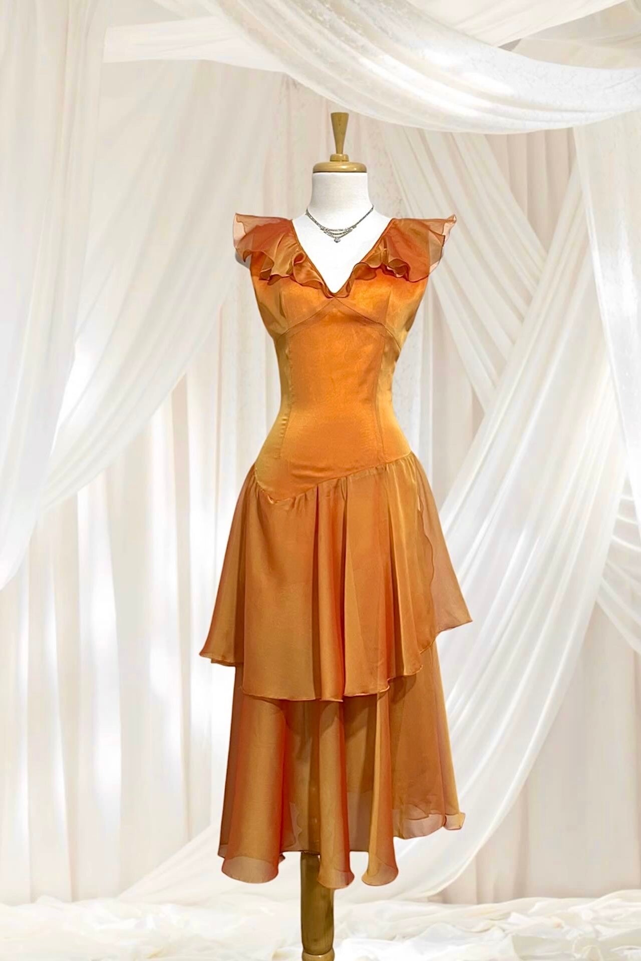Layered amber fairy dress- size S