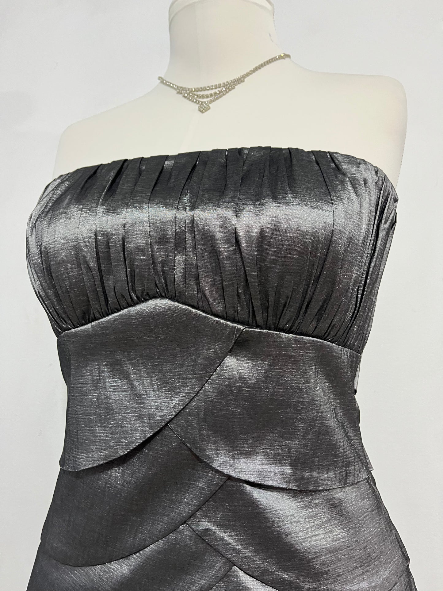Iridescent gray layered mermaid-style dress- Size M/L