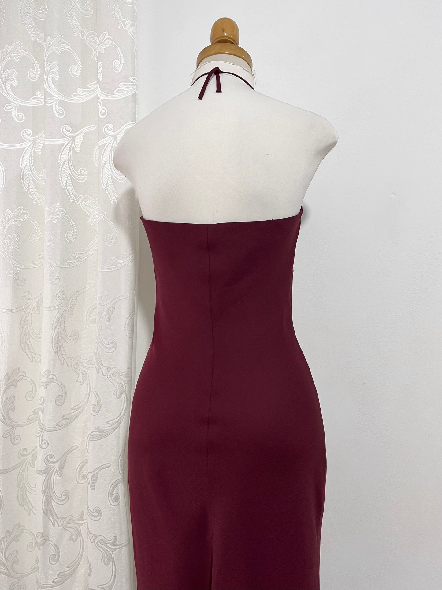 Burgundy beaded dress