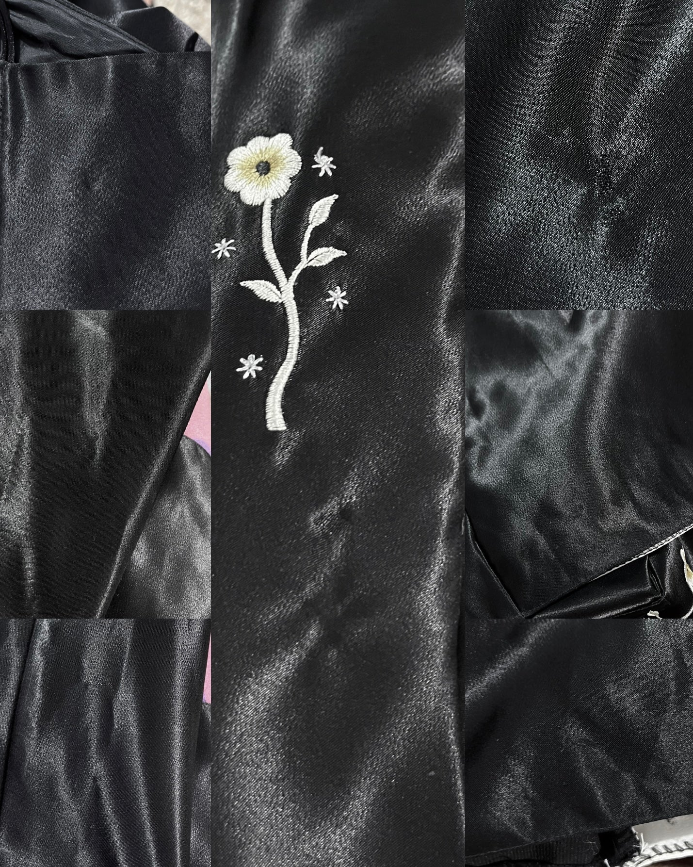 Noir and ivory corset dress with floral embroidery- size S