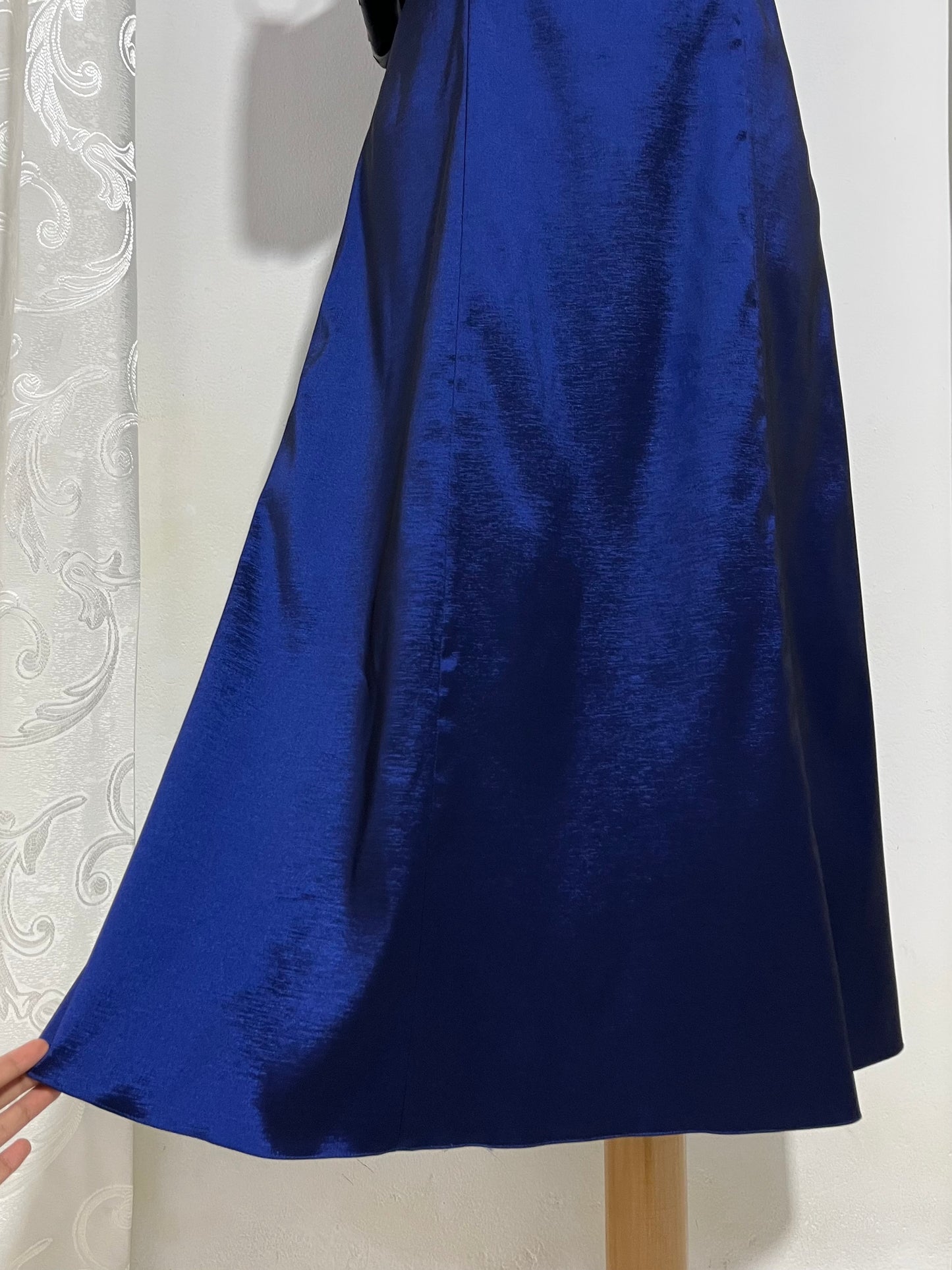 Iridescent blue dress with sequins and embroidered embellishments- size M/L