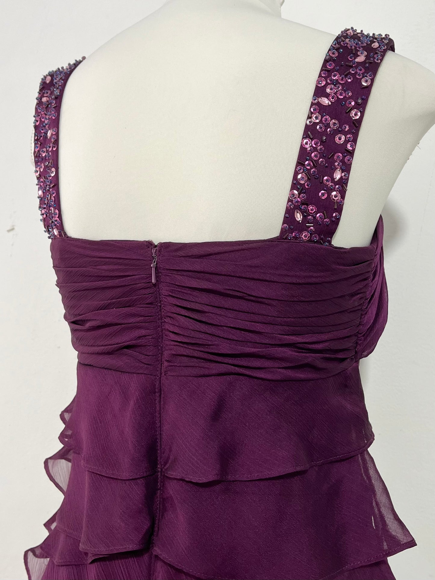 Layered purple dress with rhinestones and embellishments- size S