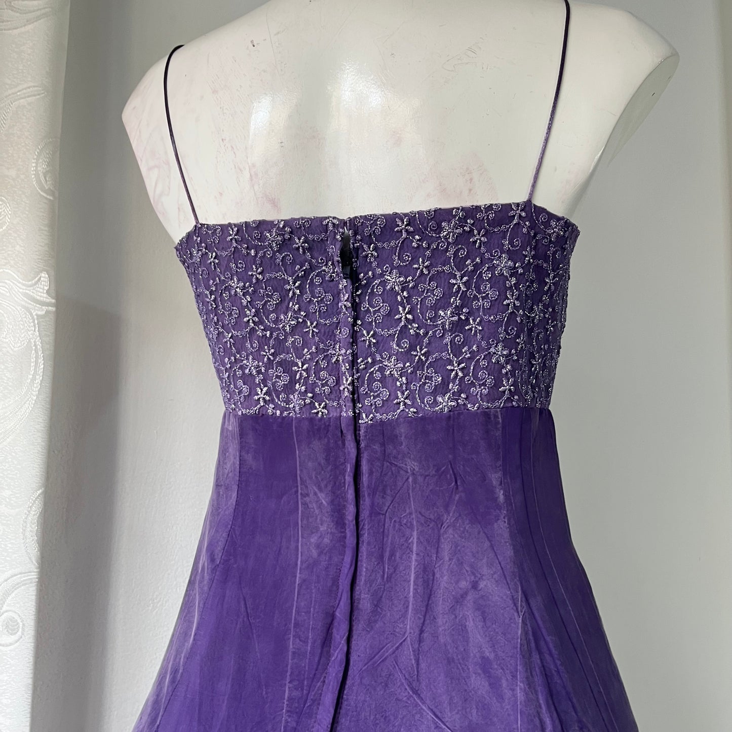 Whimsigoth vintage purple long evening dress-size S