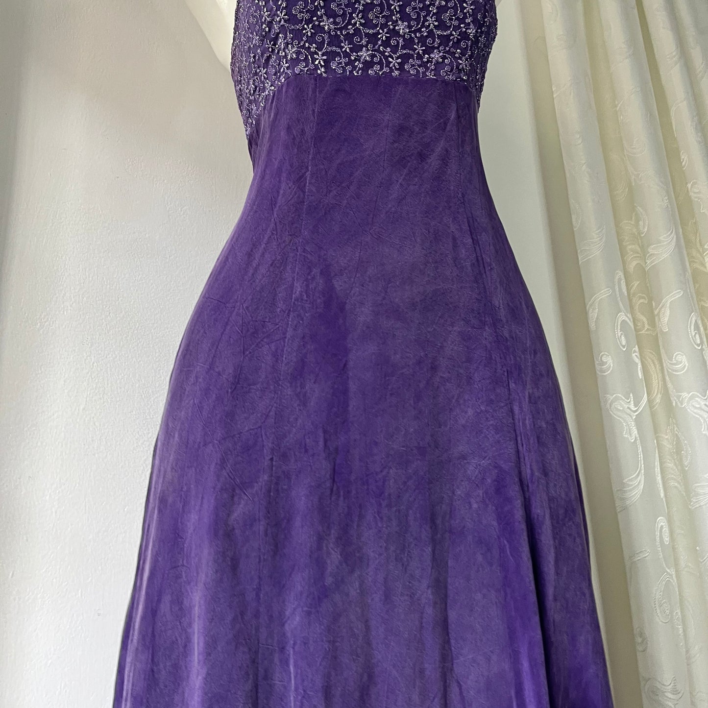 Whimsigoth vintage purple long evening dress-size S