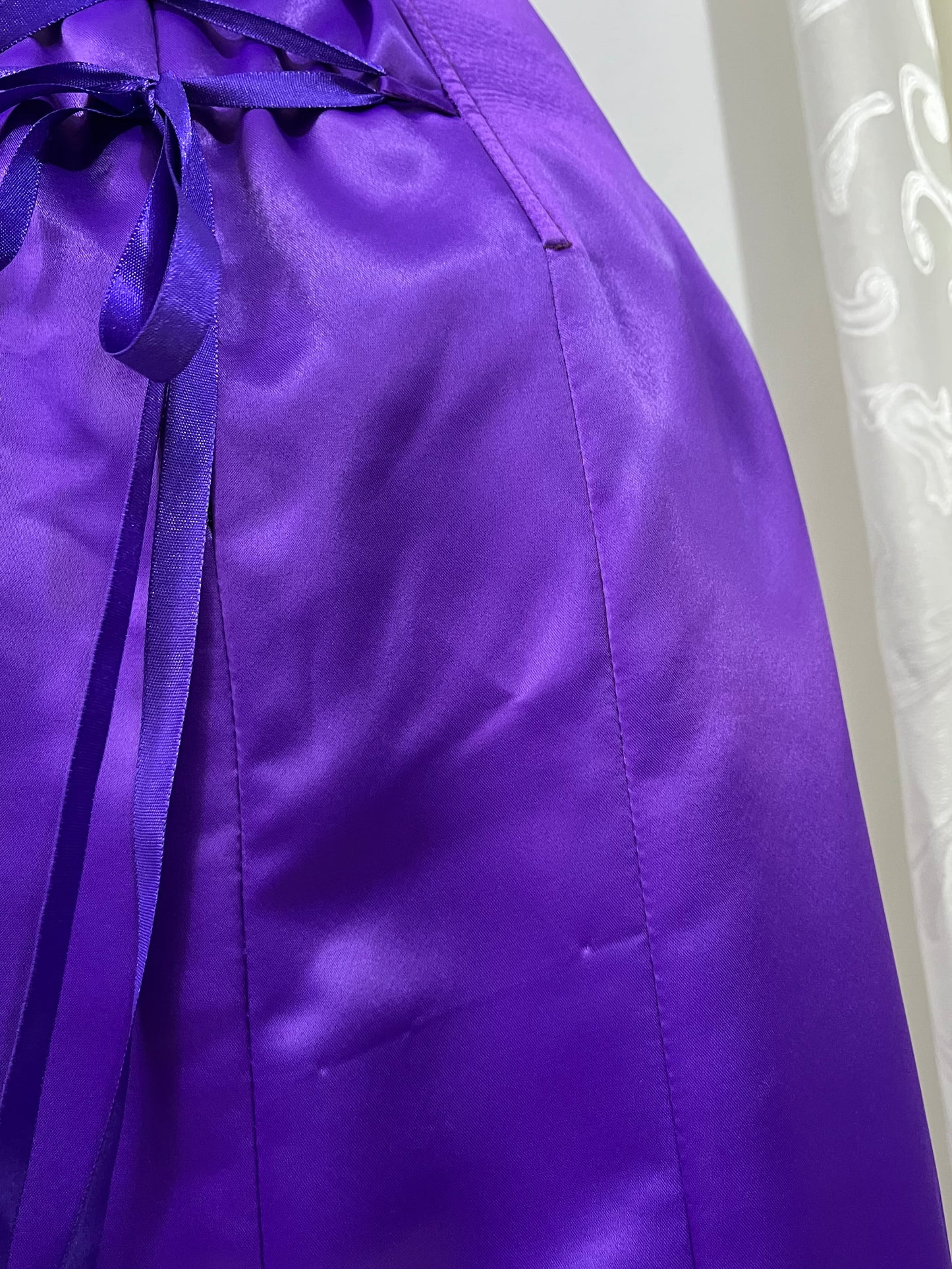 Royal purple corset gown with sequins and bead embellishments-size S