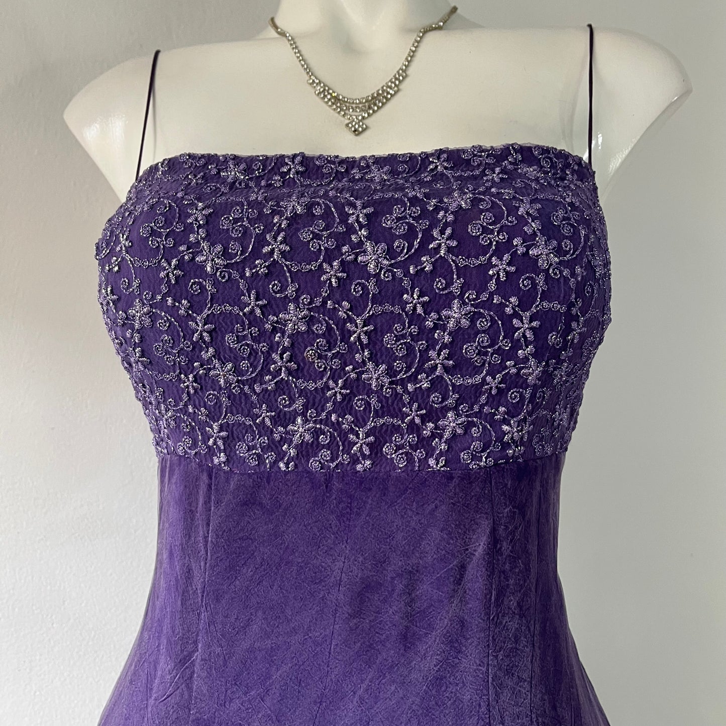 Whimsigoth vintage purple long evening dress-size S