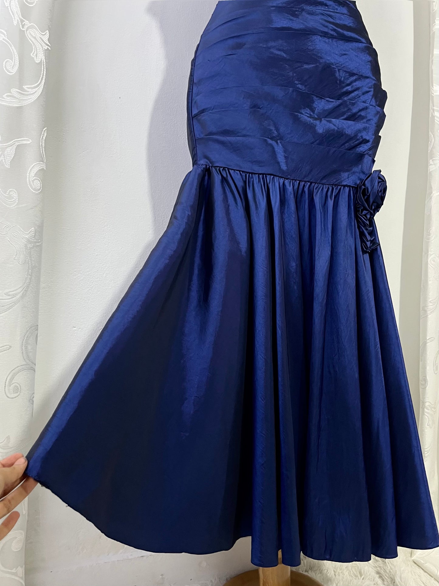 Shimmery dark blue corset dress -size S/M