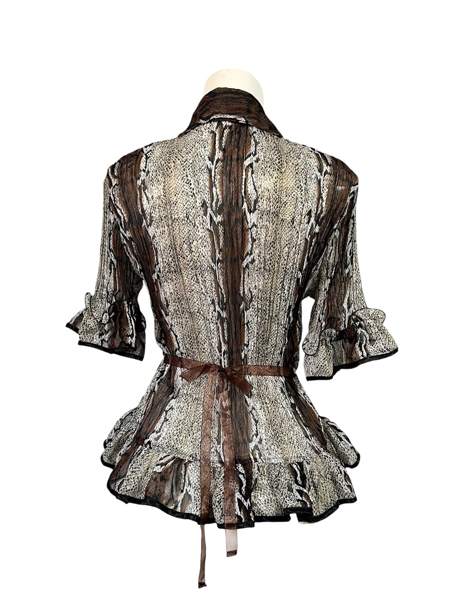 Animal print top with back bow