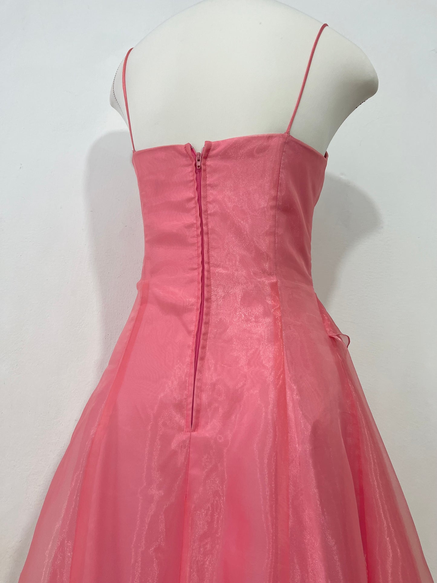 Coral Organza Evening Dress- size S