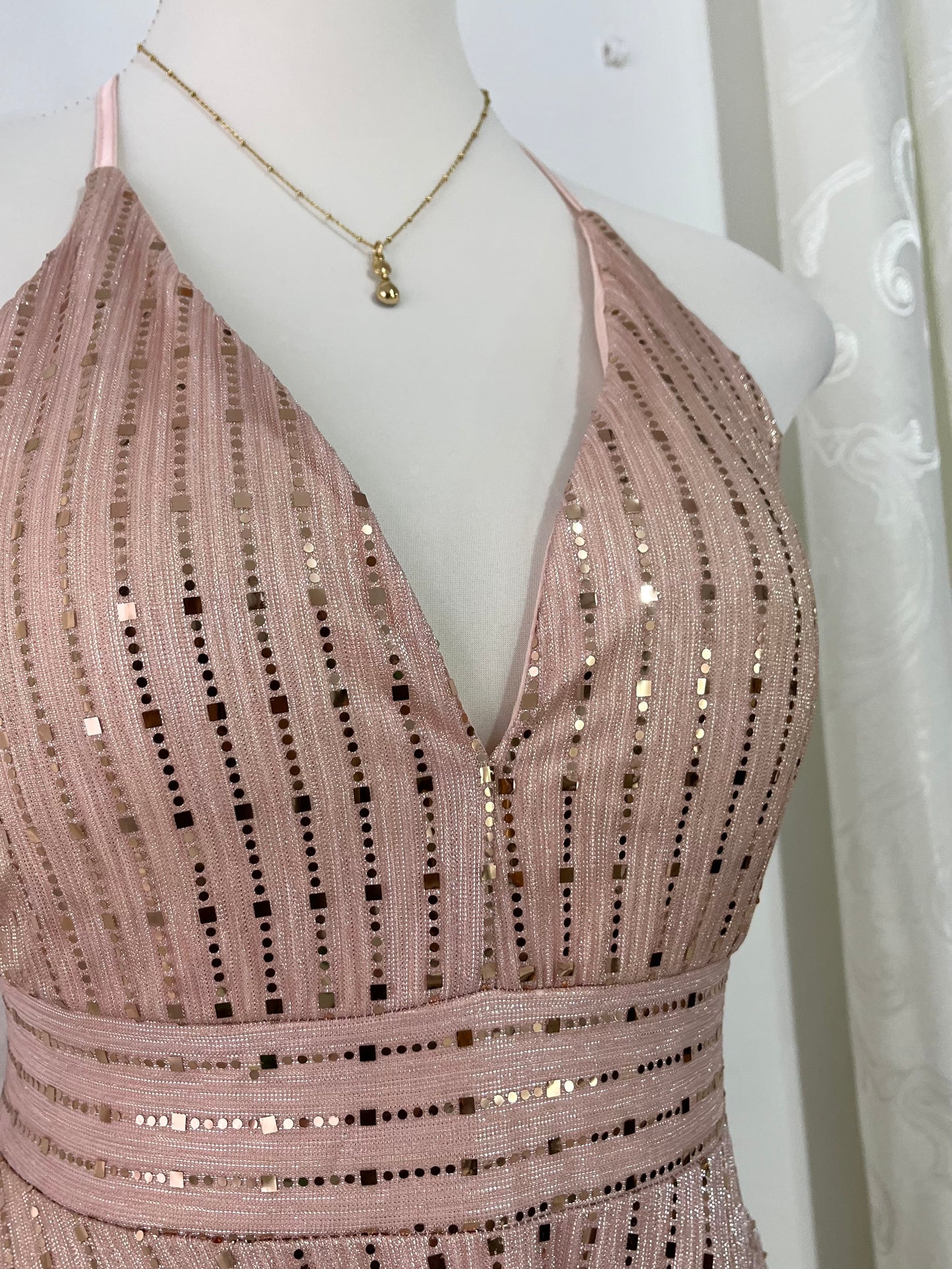 Ethereal rose gold dress