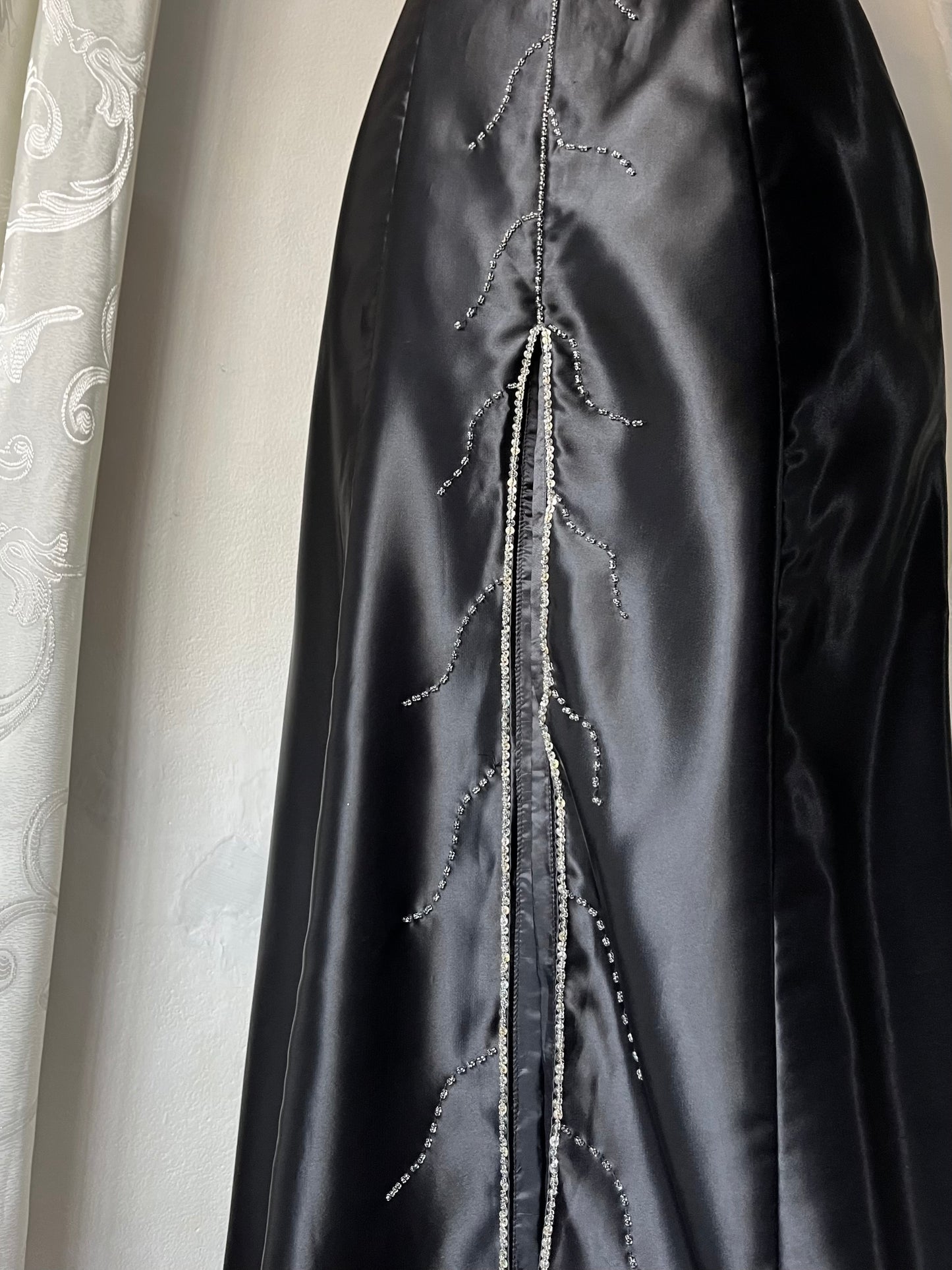 Noir corset beaded dress- One size: Fits S/M