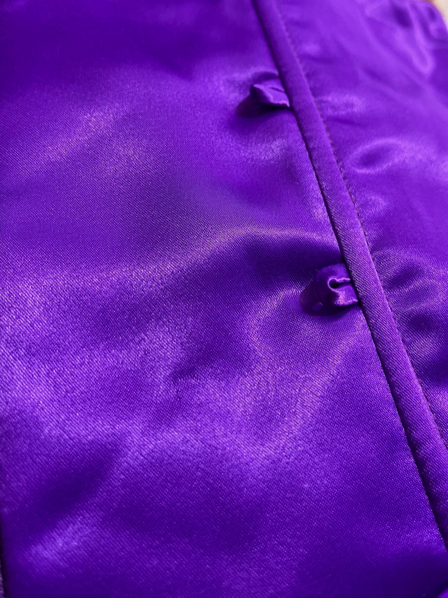 Royal purple corset gown with sequins and bead embellishments-size S