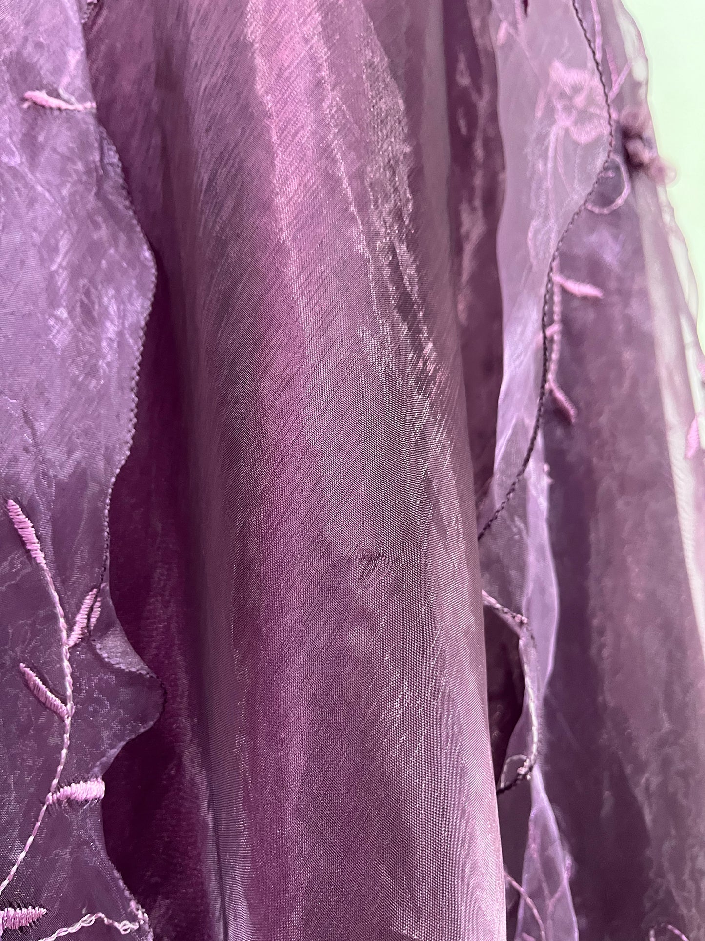 Vintage floral organza halter dress- size L/XL