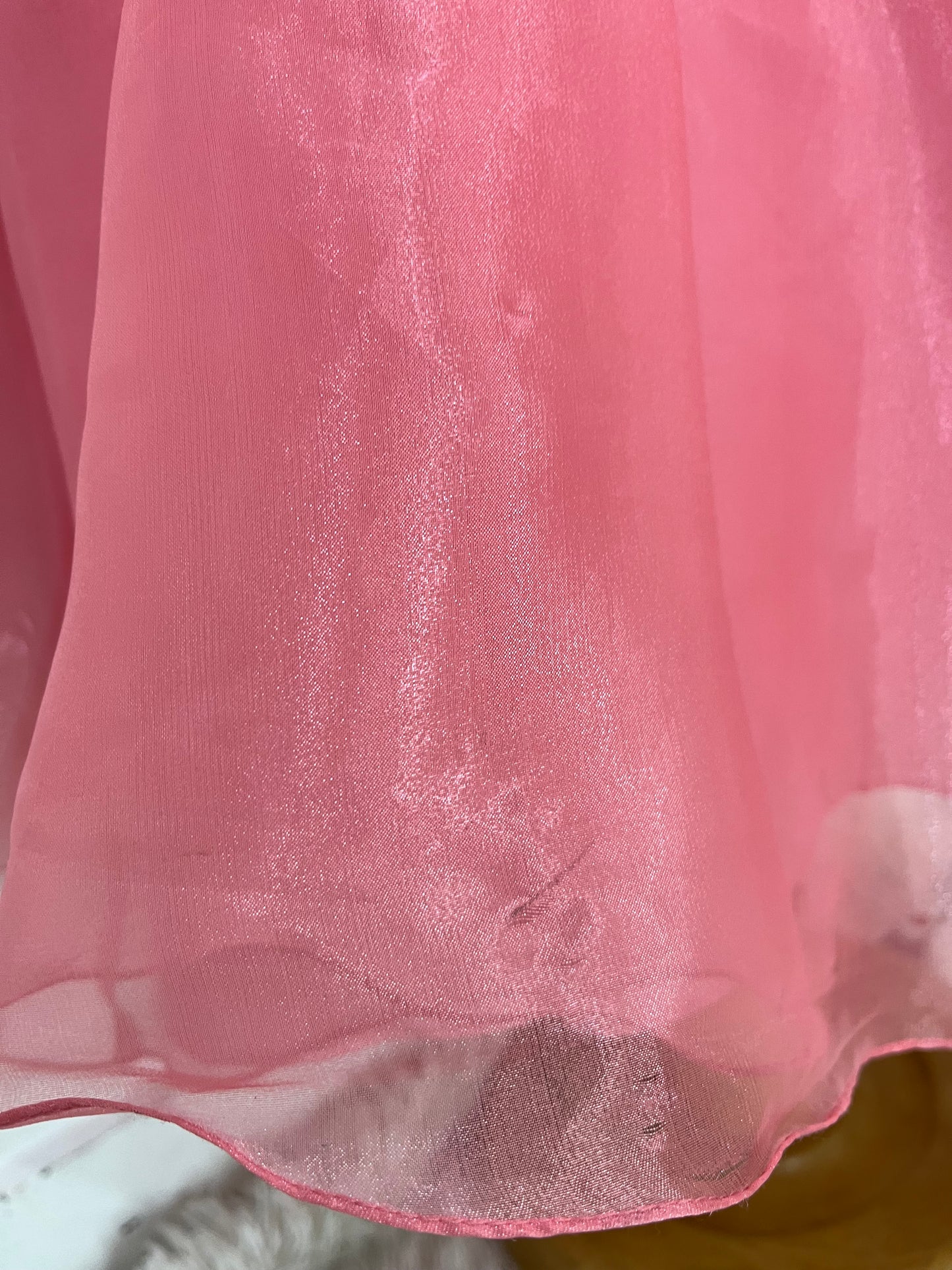 Coral Organza Evening Dress- size S