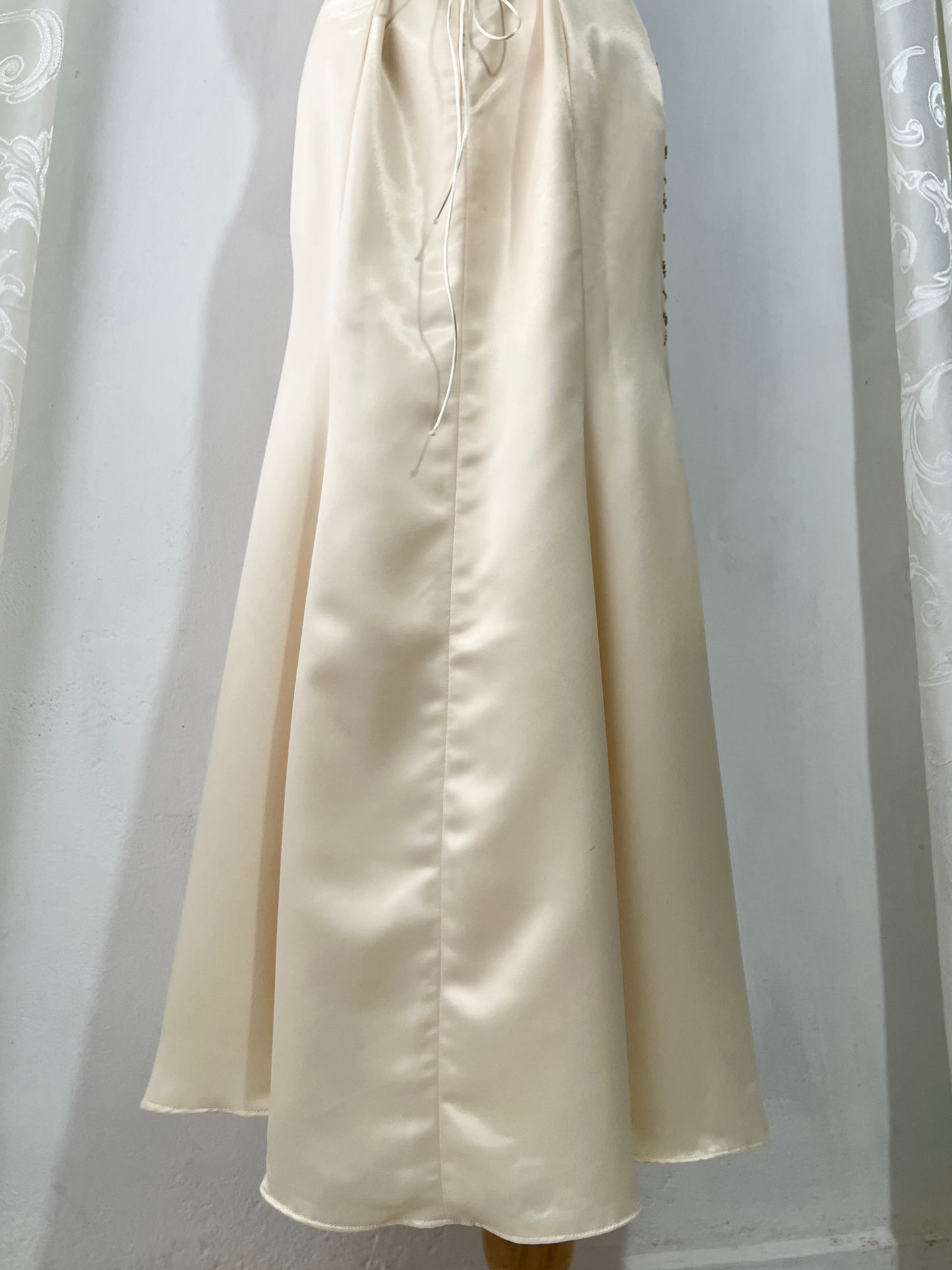 Ivory corset mermaid dress with embroidered embellishments-size S