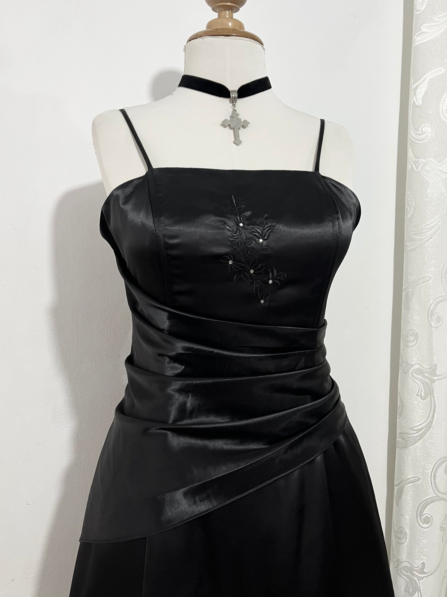 Noir corset beaded dress- size M