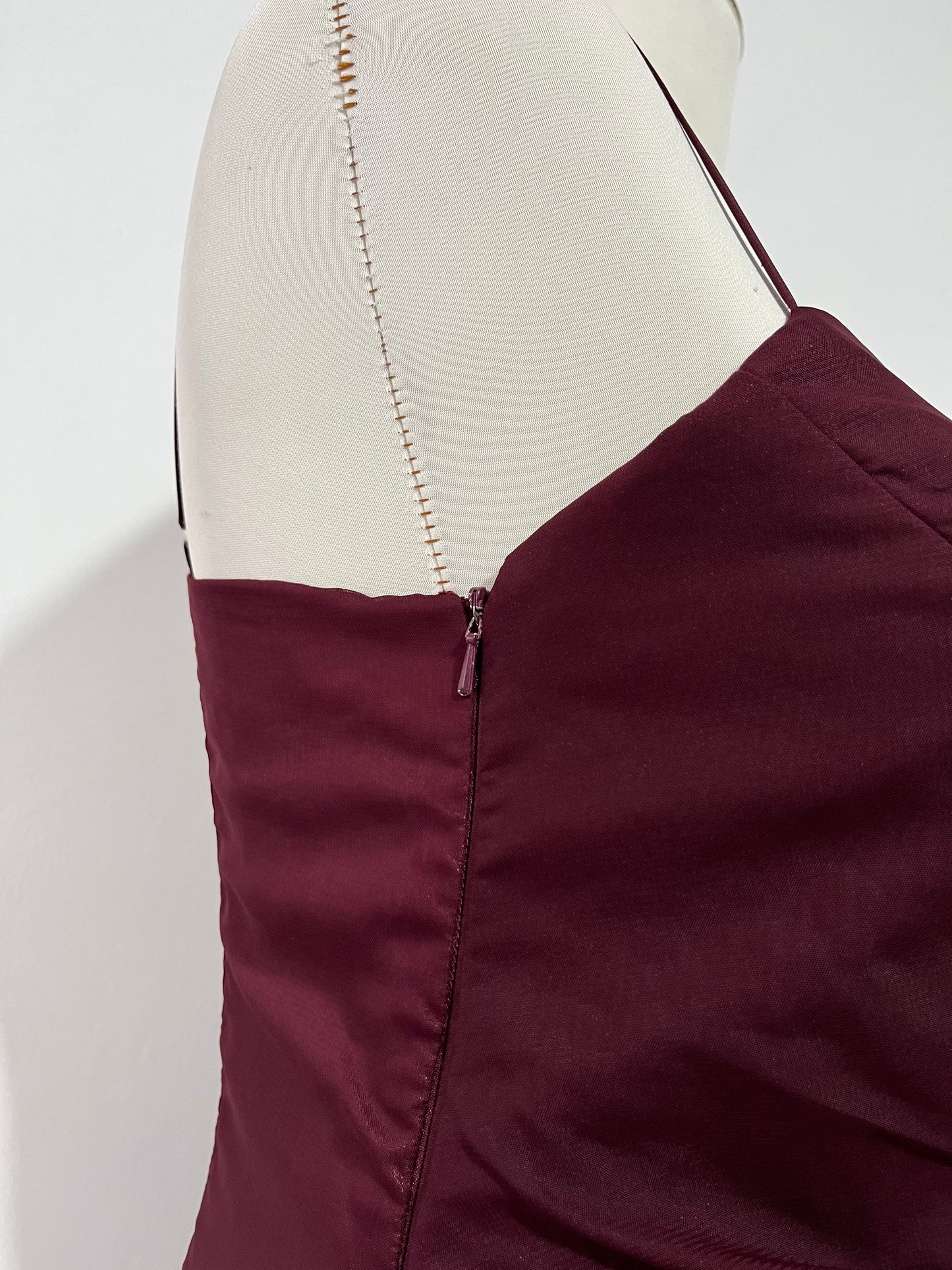 Burgundy layered dress with rhinestones- size M/L
