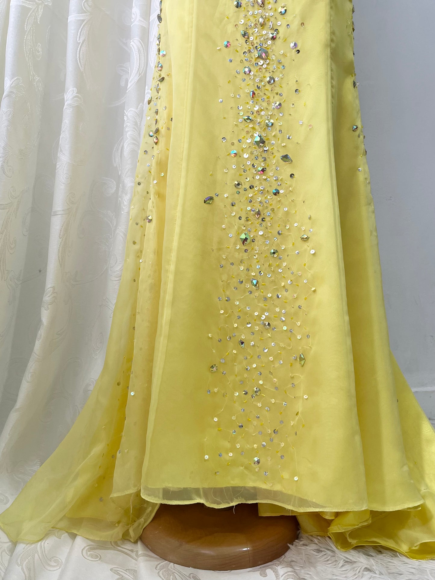 Mermaid style corset dress with exquisite hand embroidered rhinestones-size S