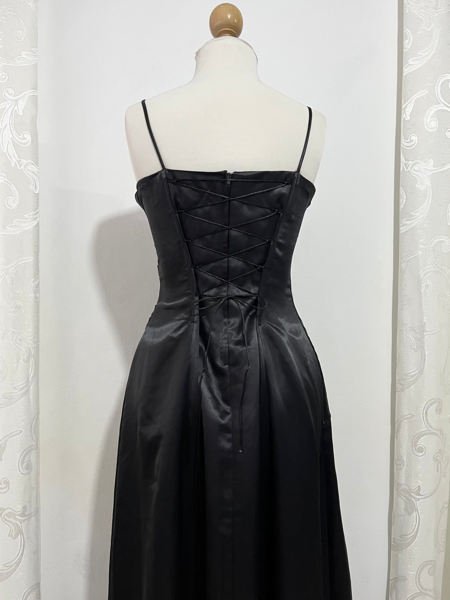 Noir corset beaded dress- size M