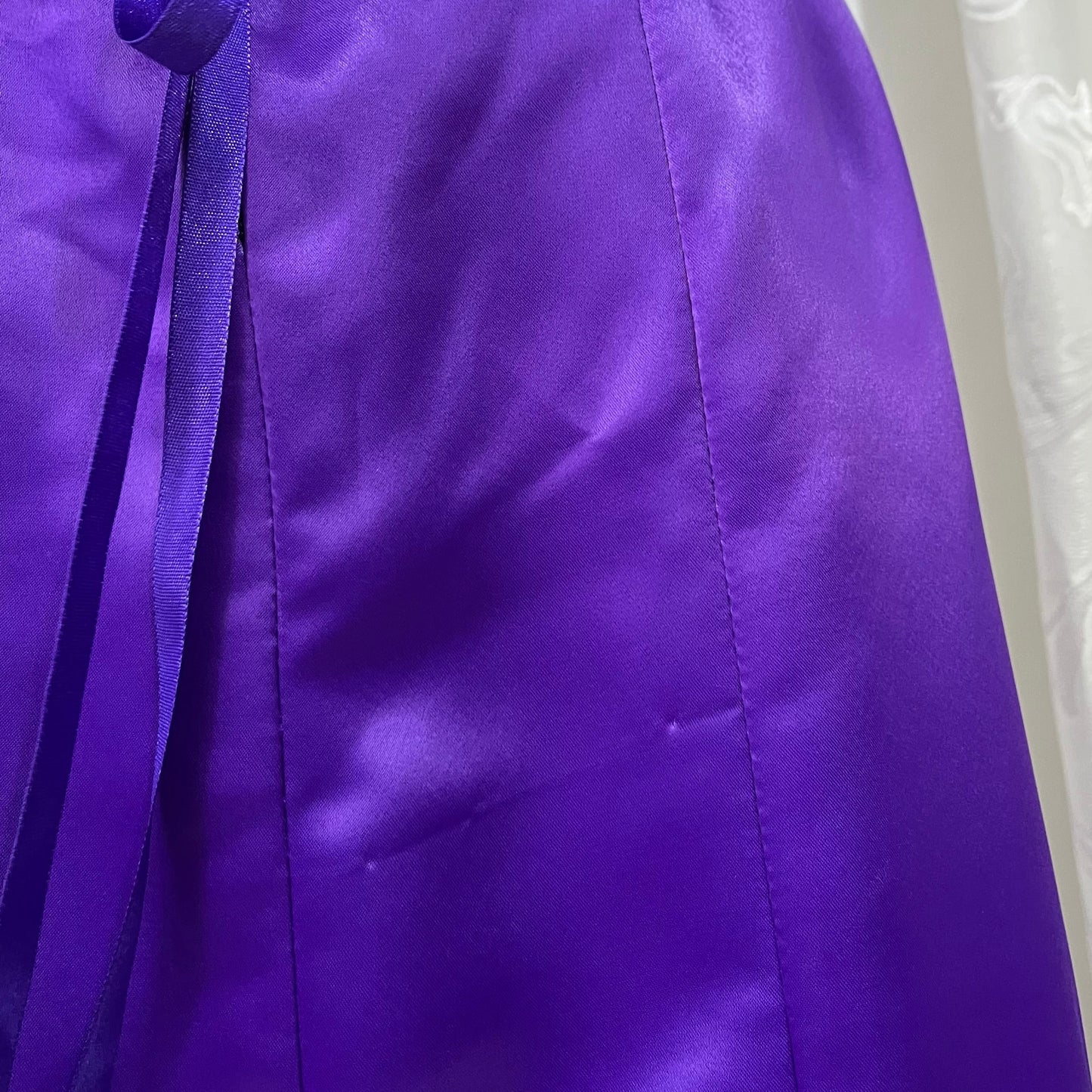 Royal purple corset gown with sequins and bead embellishments-size S
