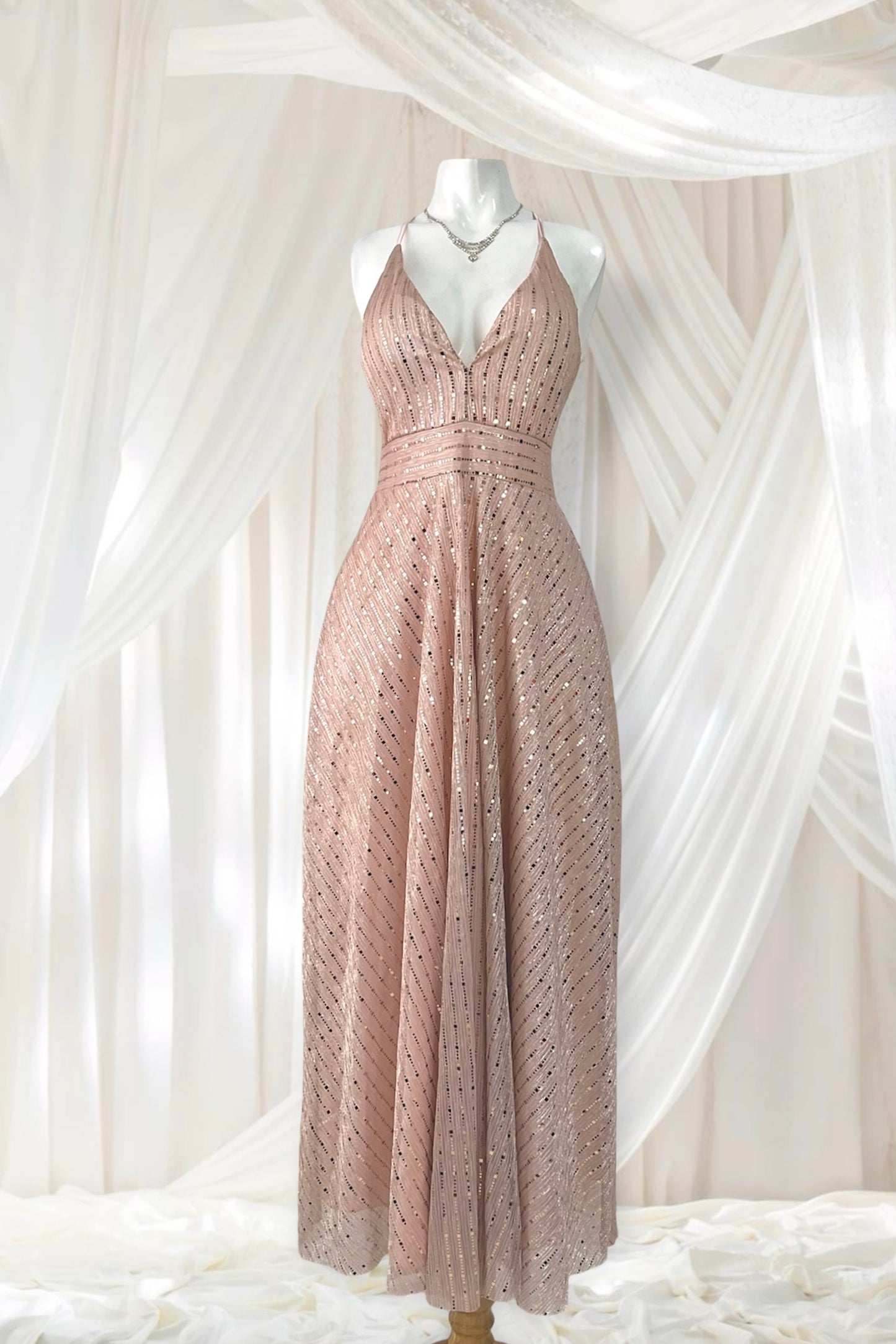 Ethereal rose gold dress