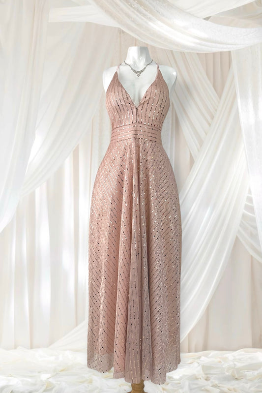 Ethereal rose gold dress
