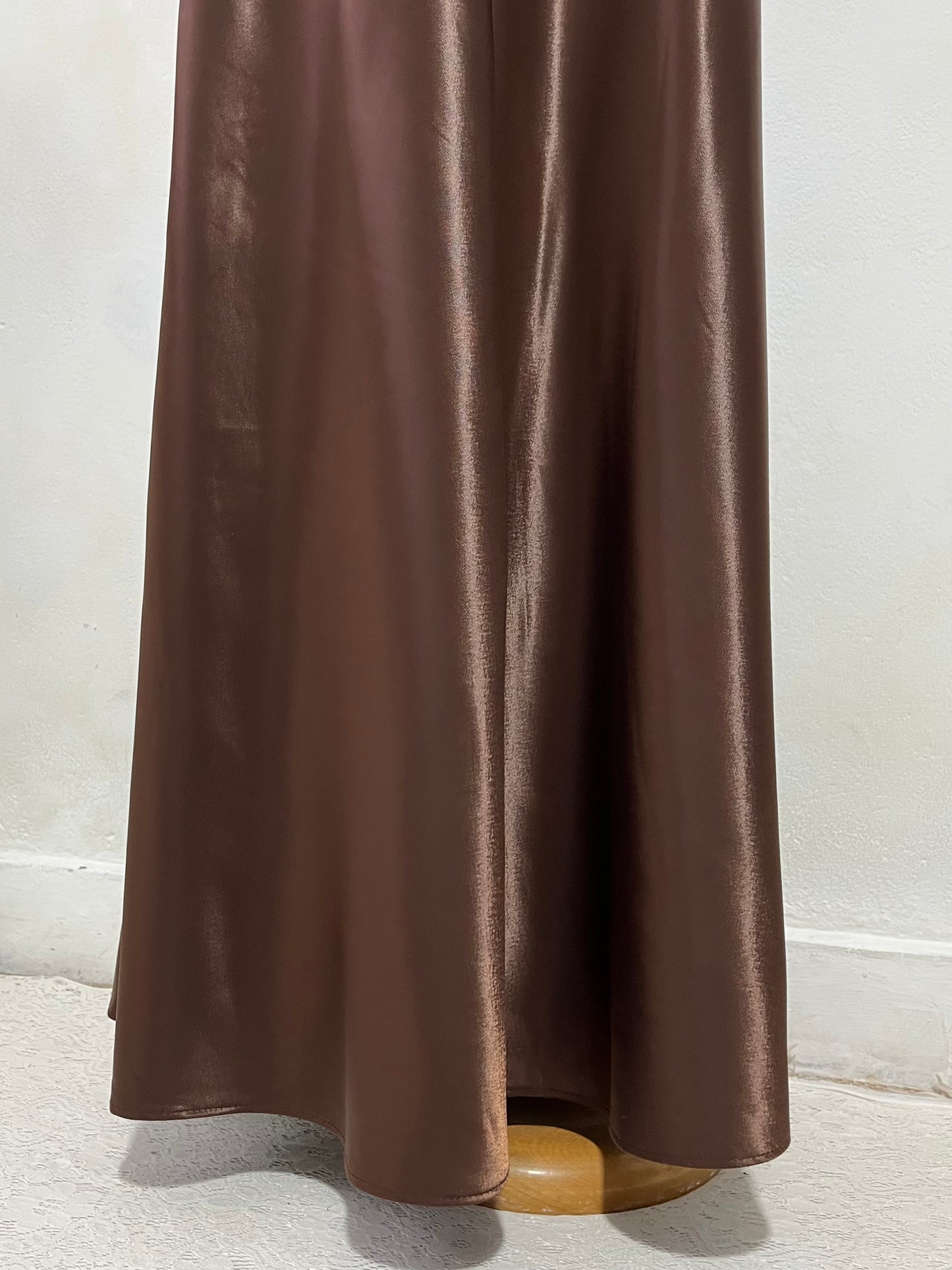 Chocolate brown satin dress- size S