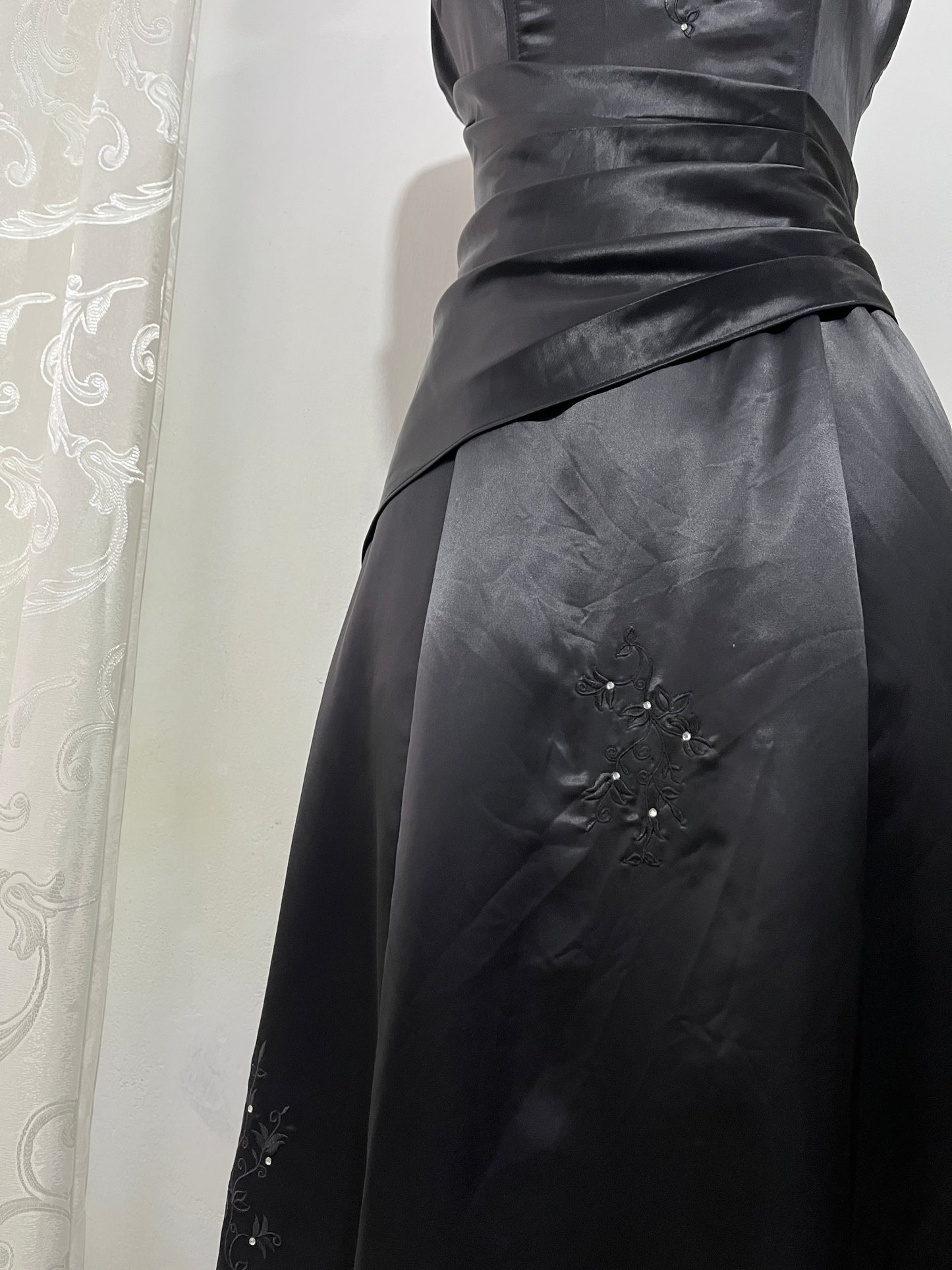 Noir corset beaded dress- size M