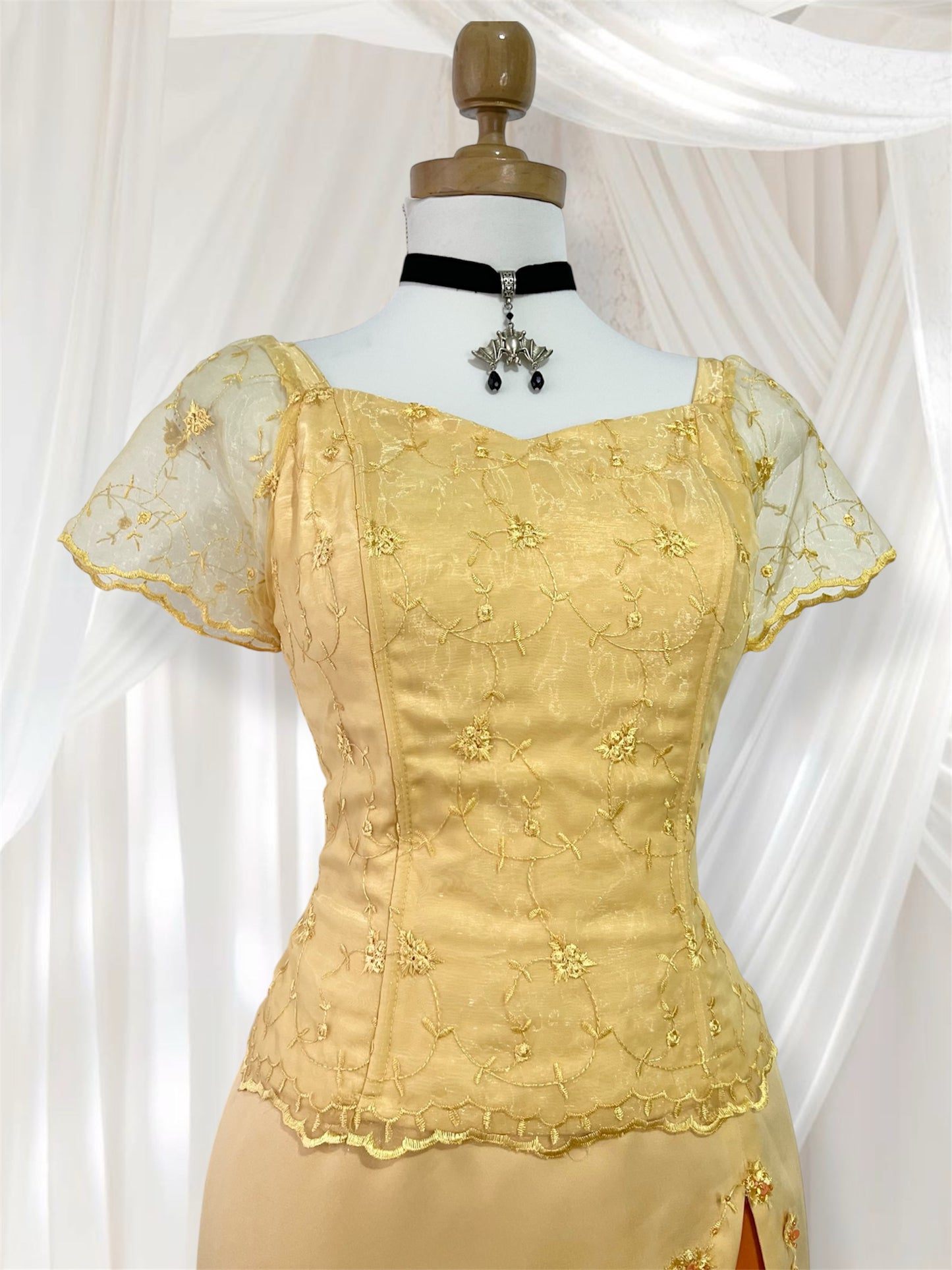 Yellow and ambar corset dress - Size S