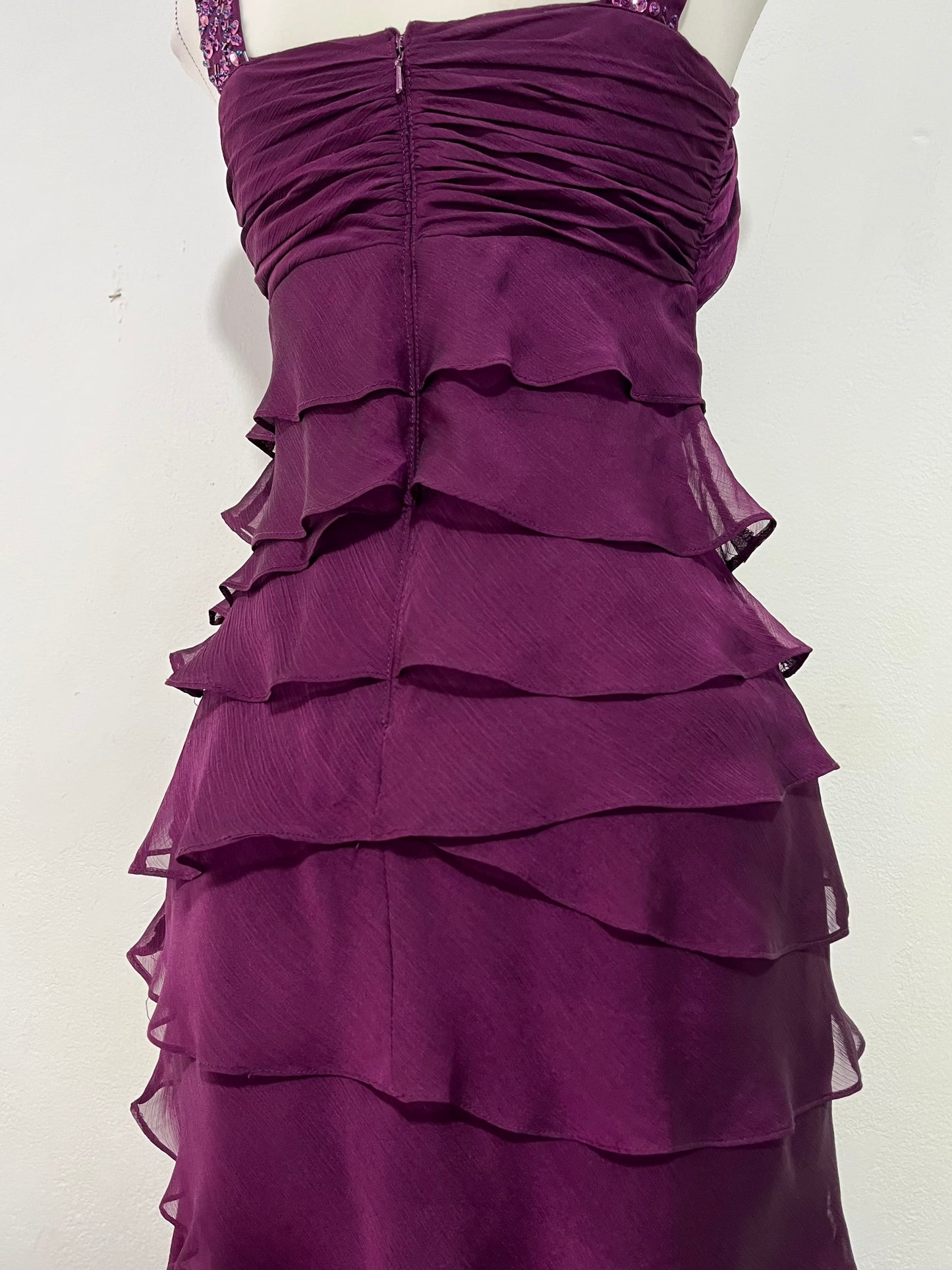 Layered purple dress with rhinestones and embellishments- size S